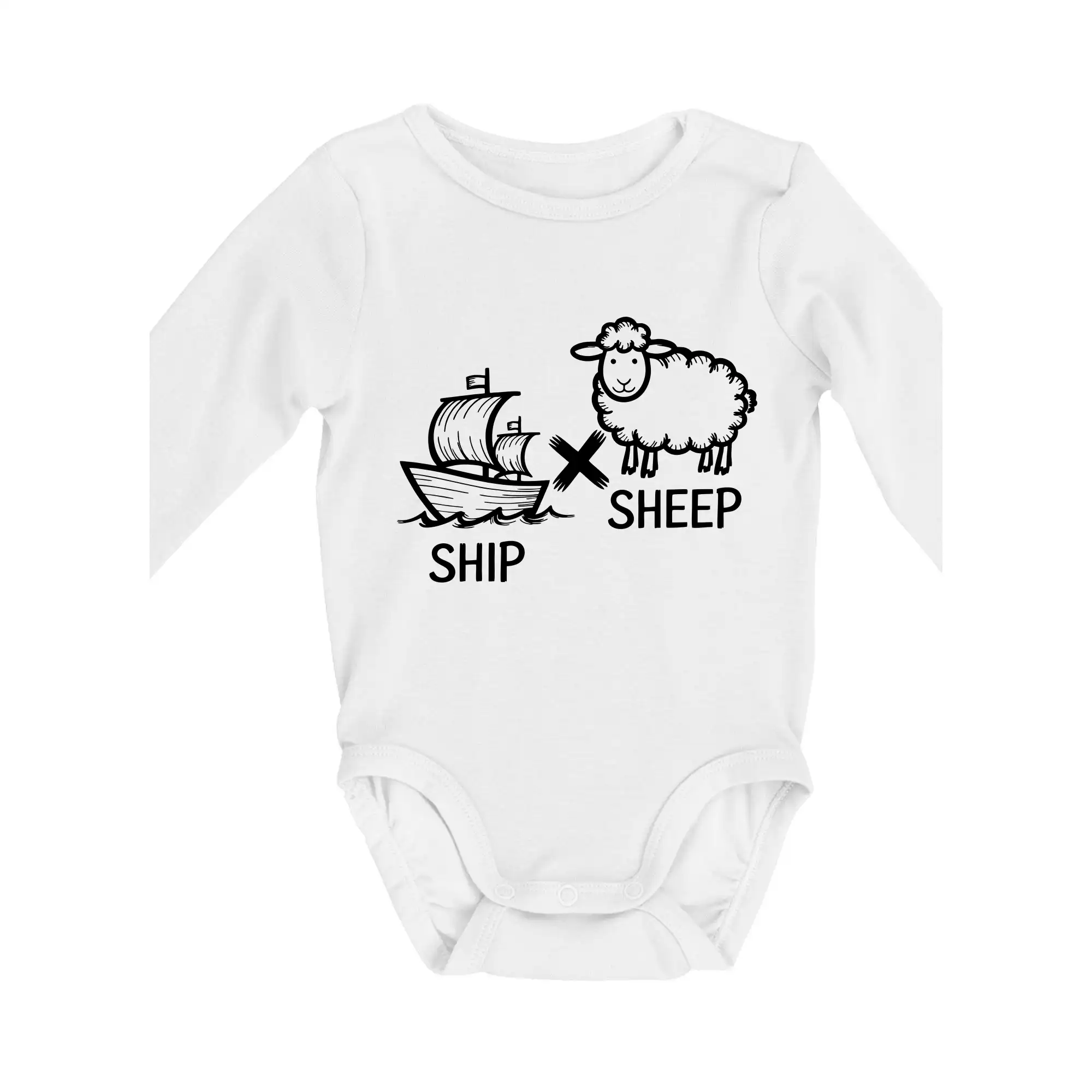 Ďalšie tričká pre školákov - Anglický slovníček - Ship sheep - Body dojčenské s dlhým rukávom