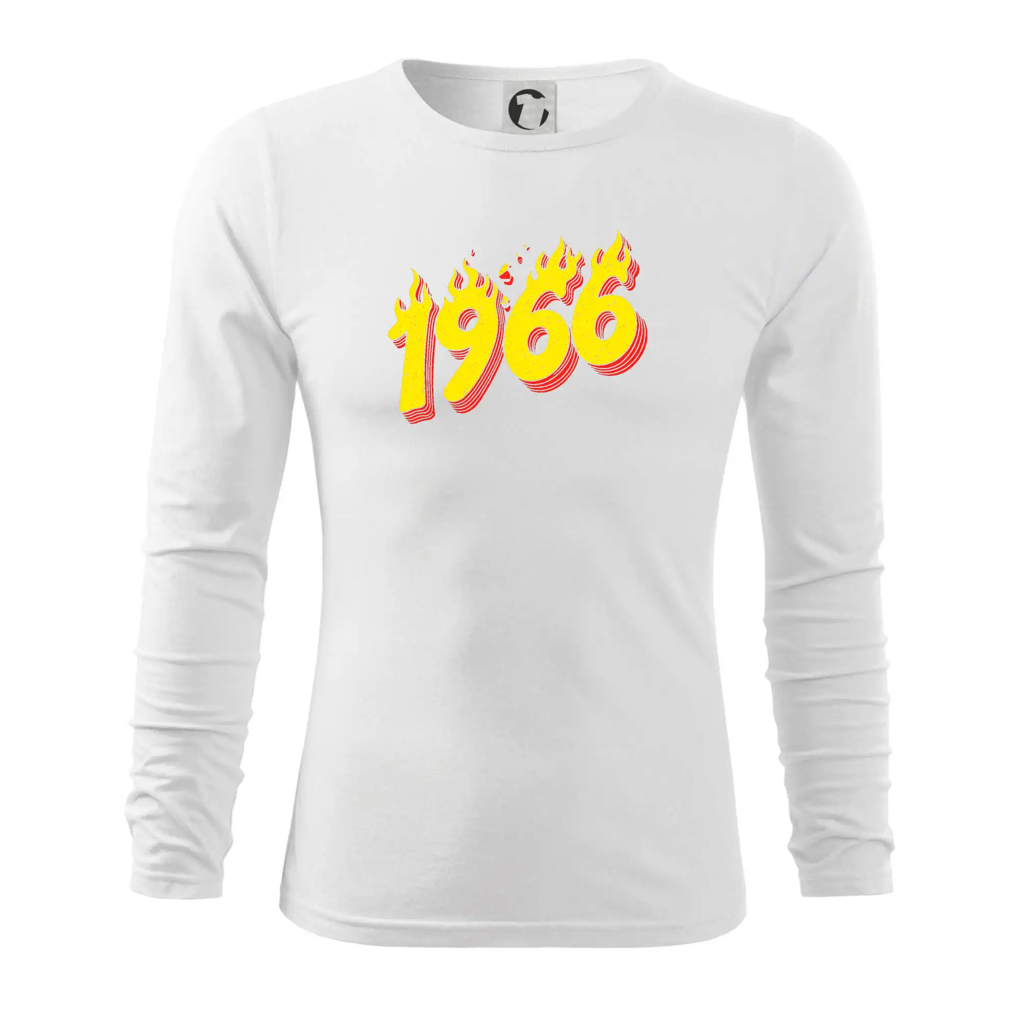 Trička s ročníkom 1966 - Narodeniny v ohni 1966 - Tričko s dlhým rukávom FIT-T long sleeve