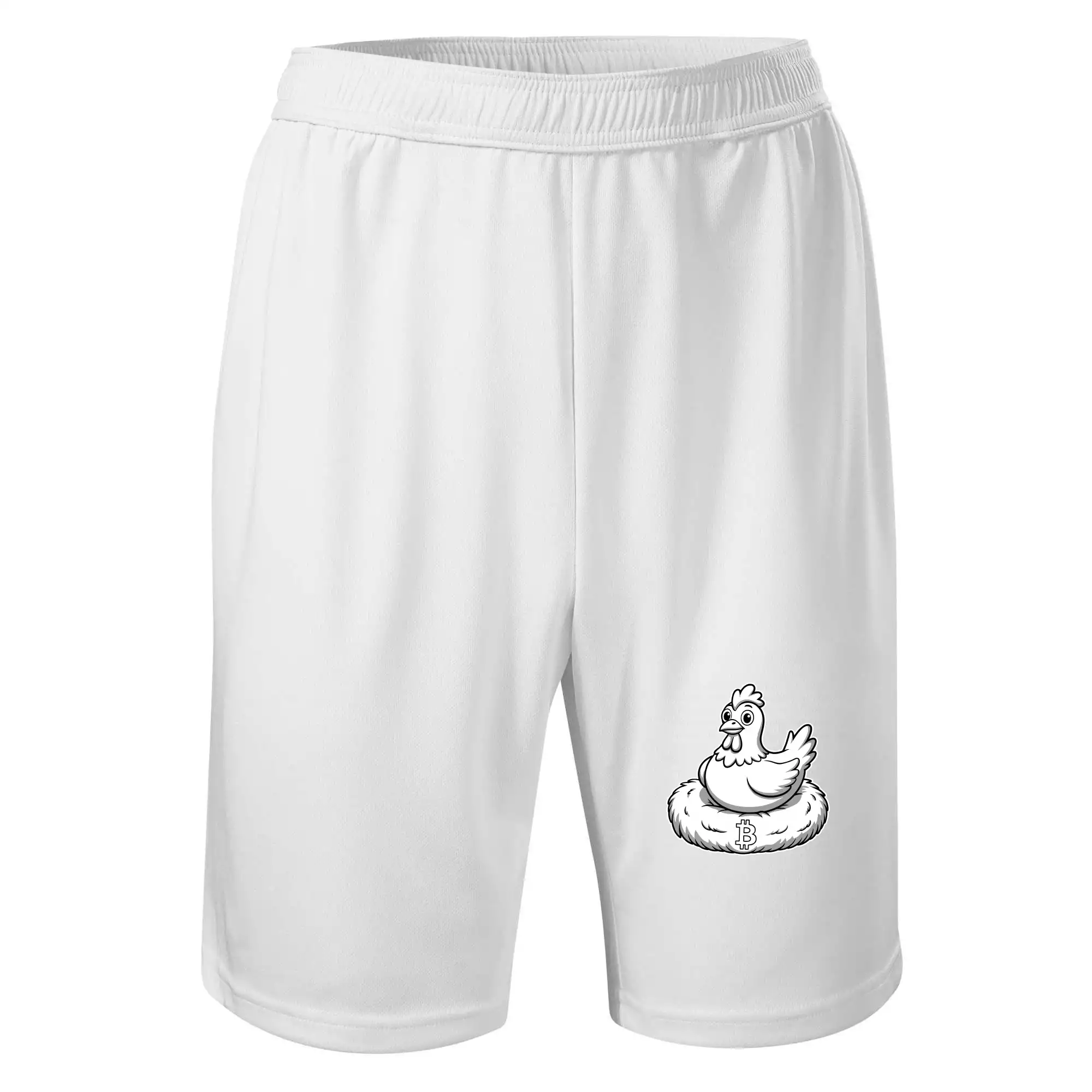 Kuře sedící na bitcoinovém hnízdě