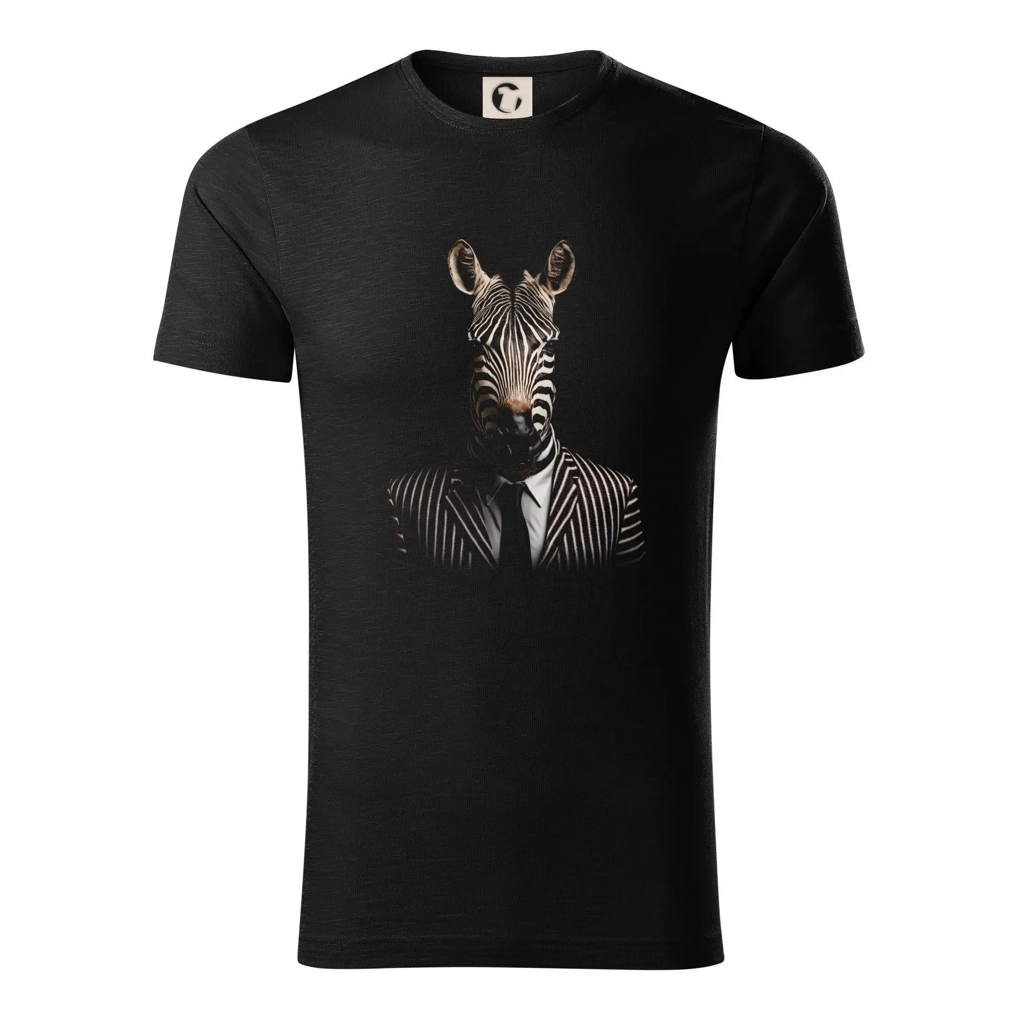 Tričká so zvieratami - Zebra v obleku - Tričko z organickej bavlny