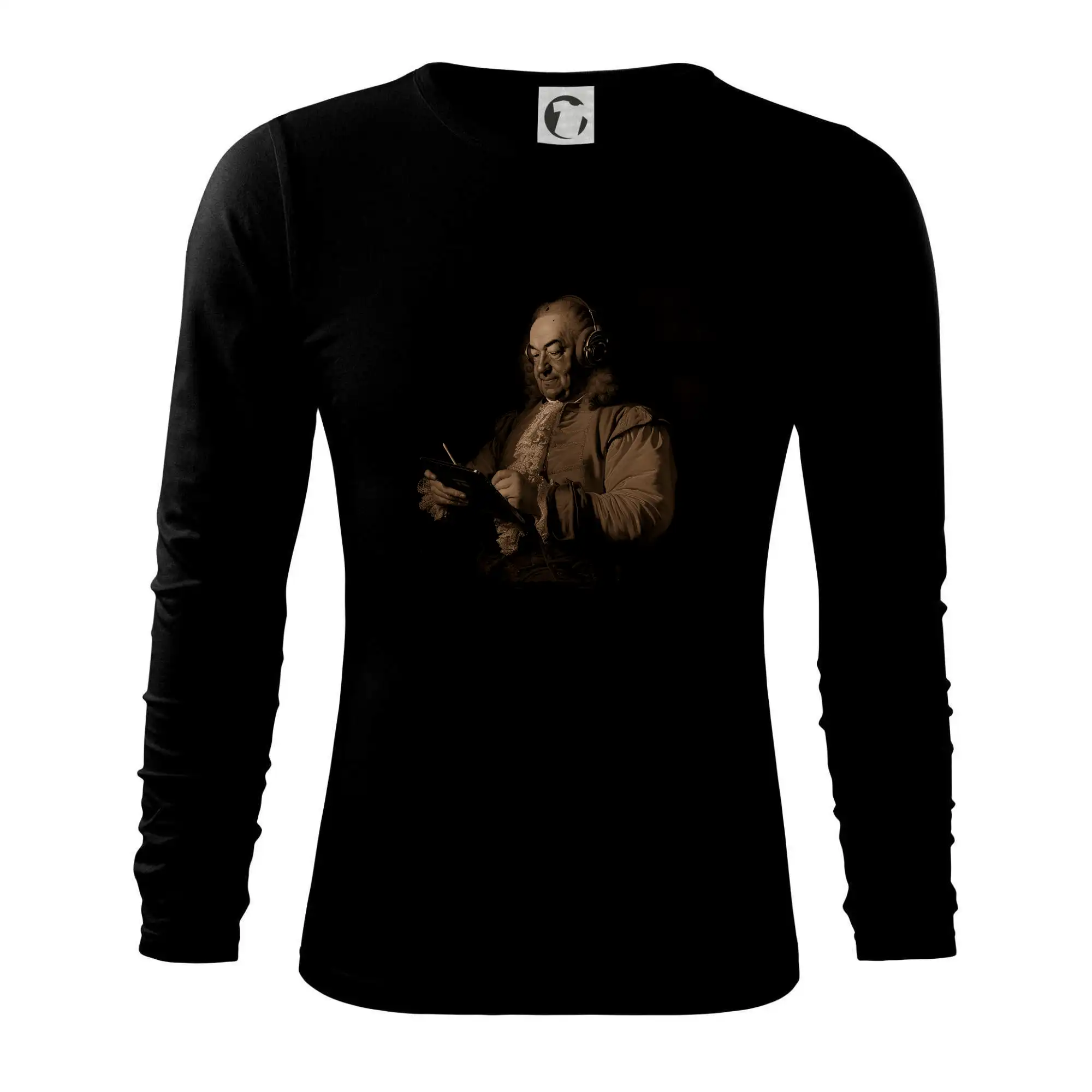 Johann Sebastian Bach so slúchadlami - Tričko s dlhým rukávom FIT-T long sleeve