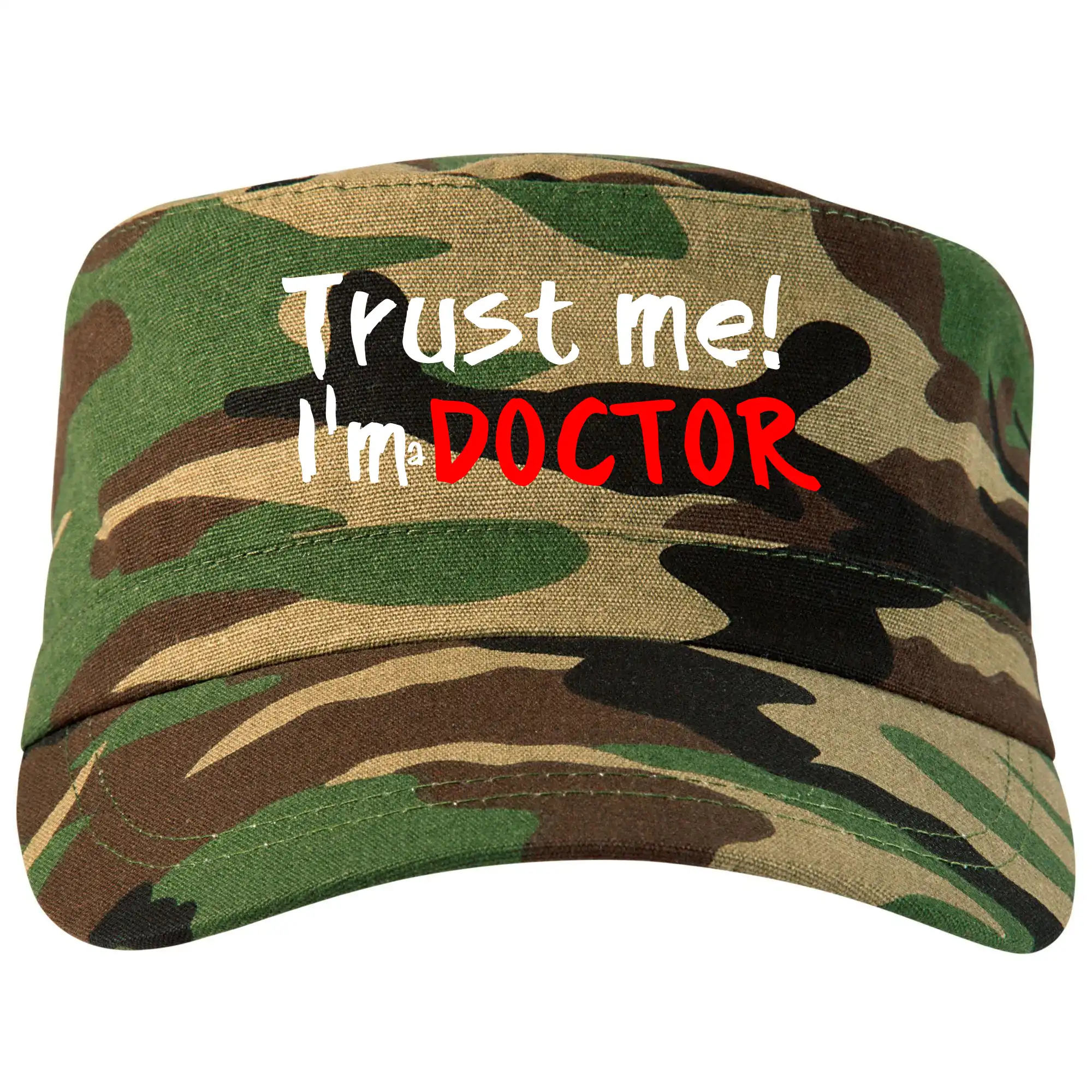 Tričká na ukončenie štúdia - Trust me I´m  a Doctor / Ver mi som Doktor - Šiltovka CAMO
