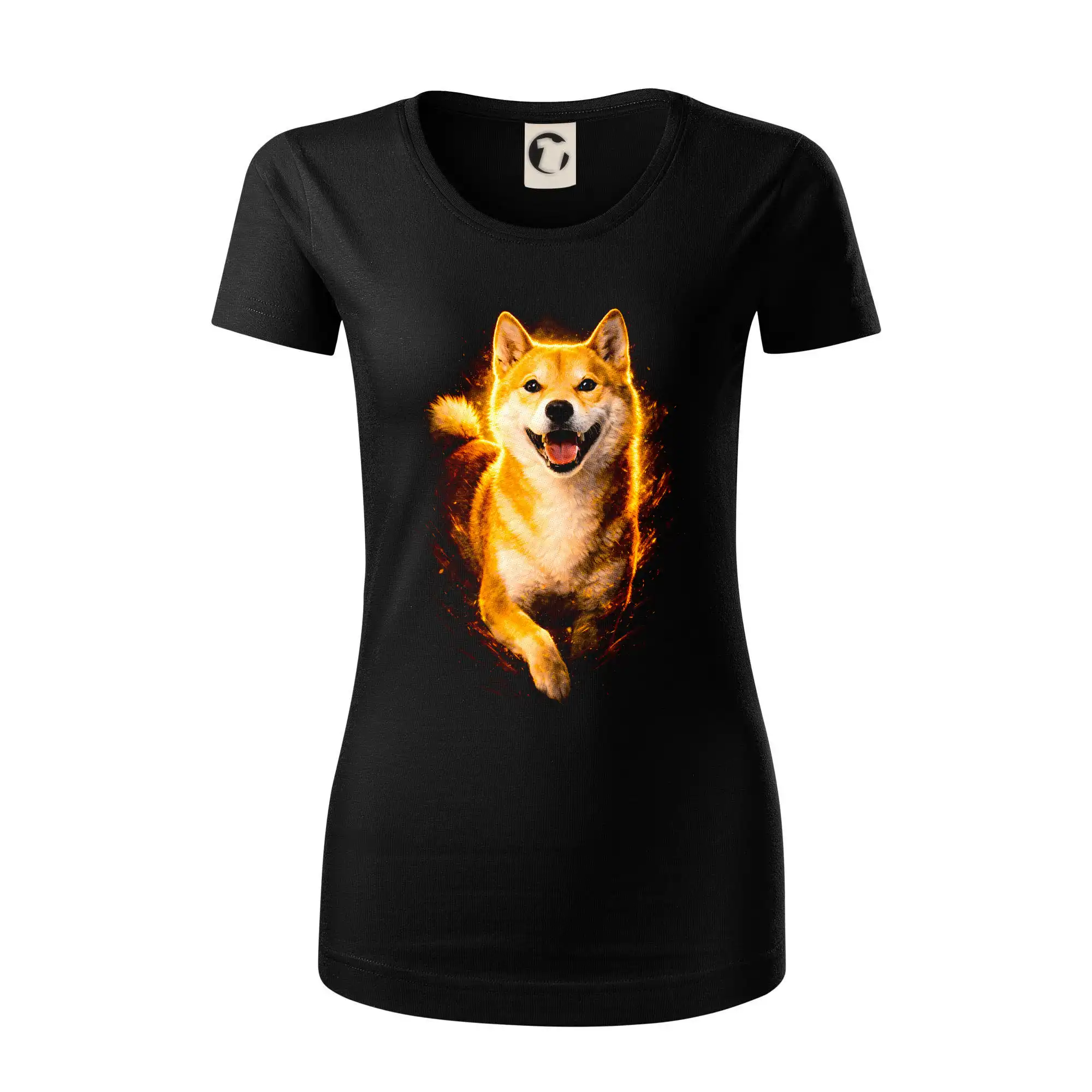 Ostatné psie plemená - Obrázok poltón Shiba Inu bežiaci - Dámske tričko z organickej bavlny Origin (GOTS)