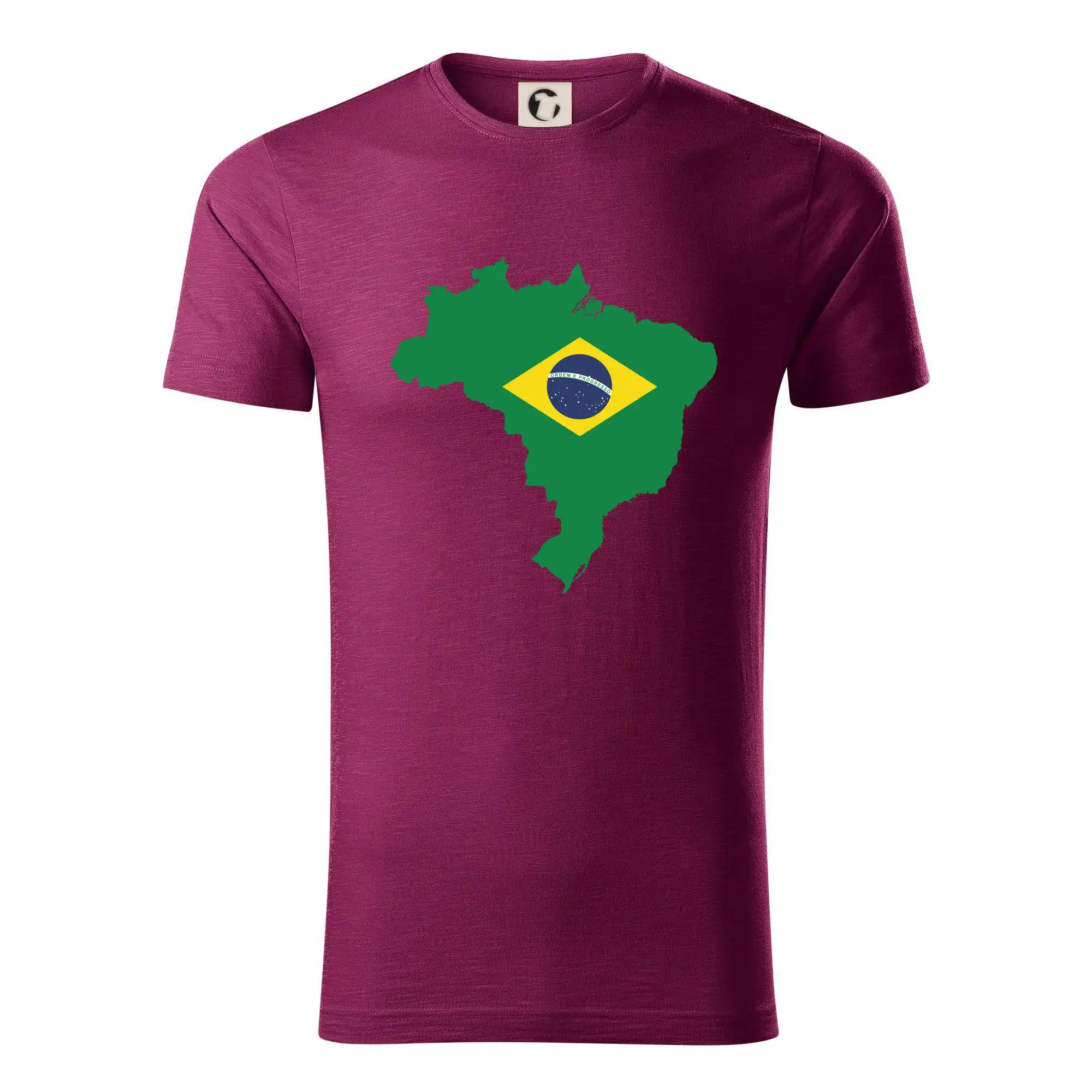 Motívy štátnych vlajok - Brazília vlajka v mape - Tričko z organickej bavlny