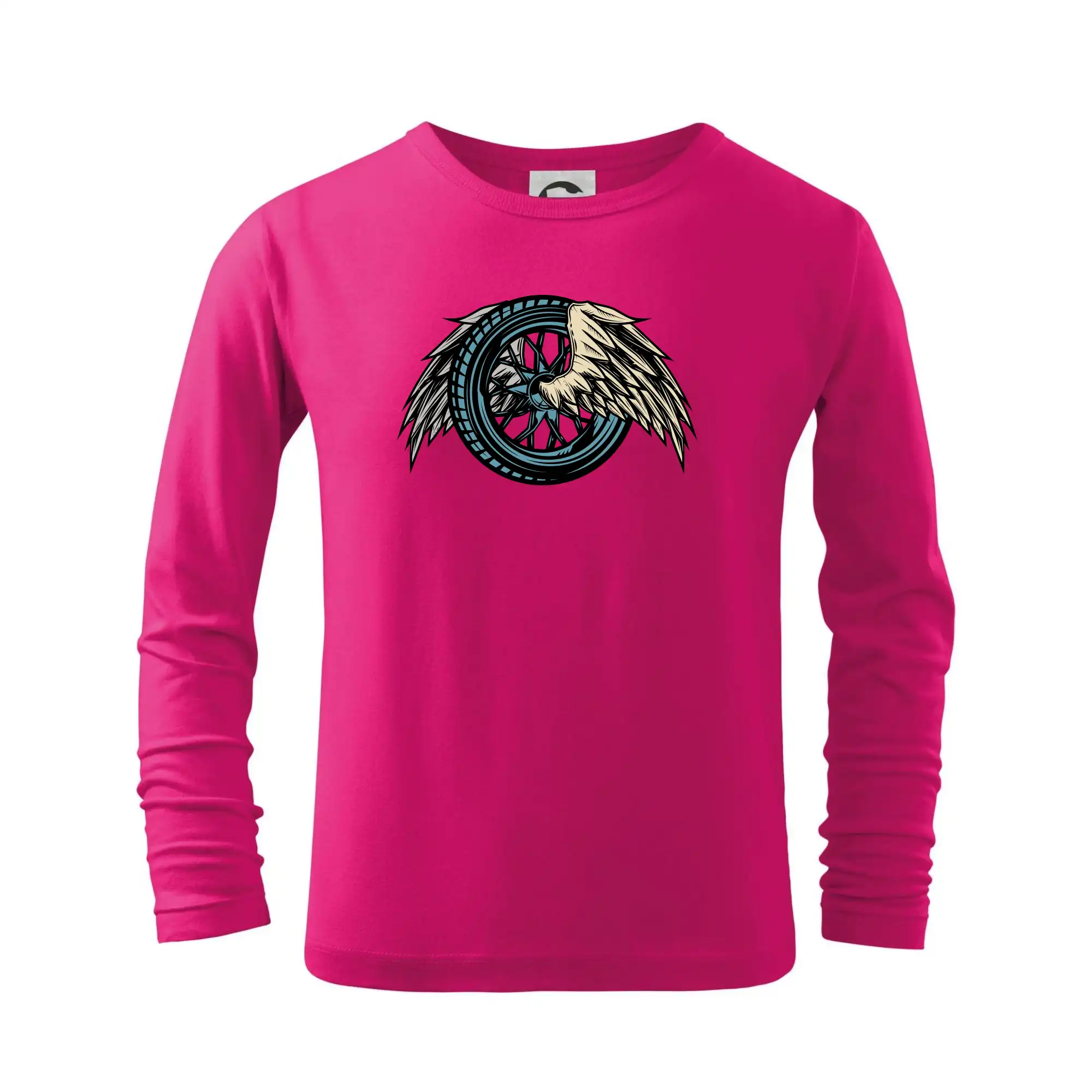 Tričká a mikiny s potlačou motoriek – pre pravých motorkárov - Moto koleso s krídlami - Tričko detské Long Sleeve