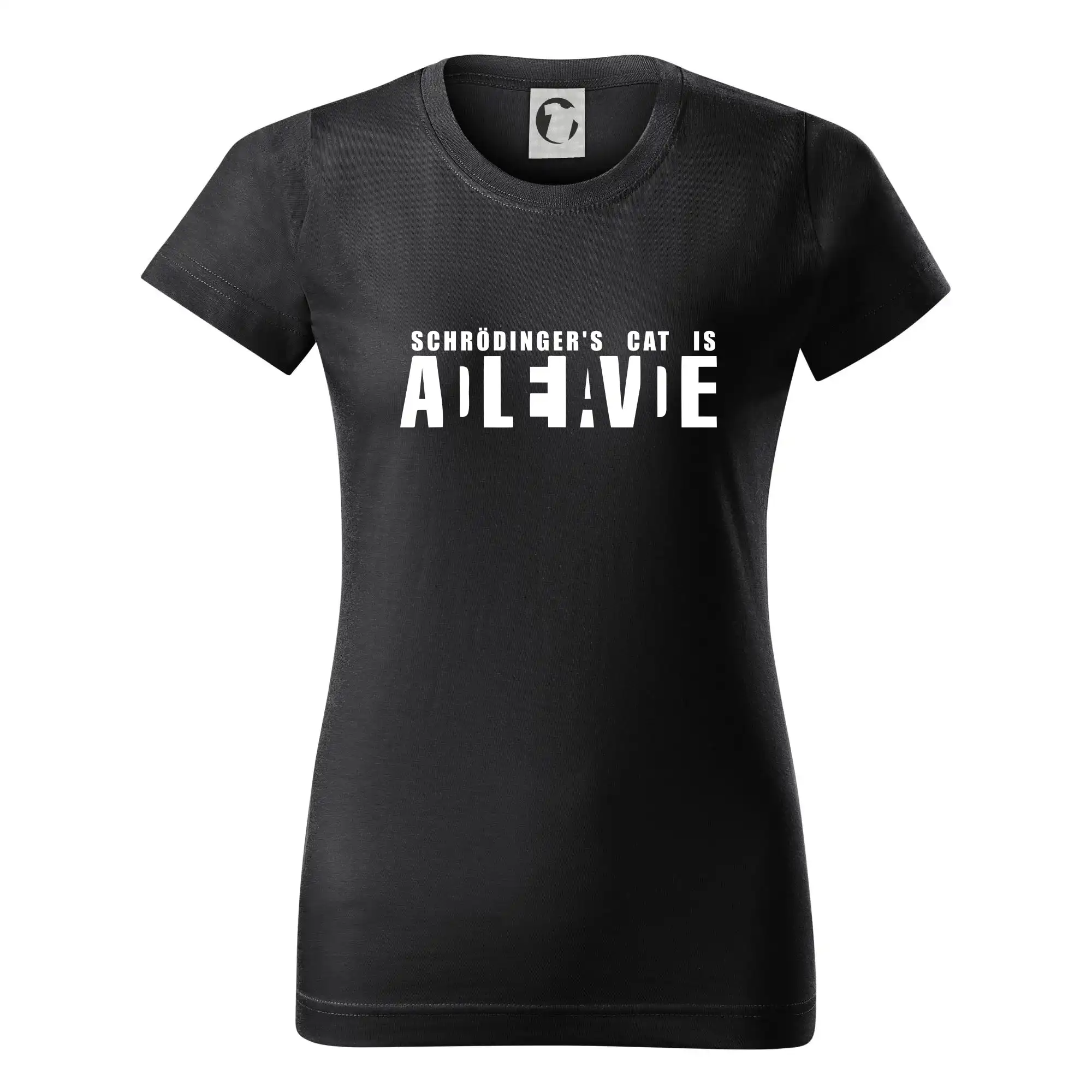 Grafické tričká - Schrödinger's Cat ADLEIAVDE - dead and alive - Dámske tričko basic - ľahko voľnejšie a dlhšie