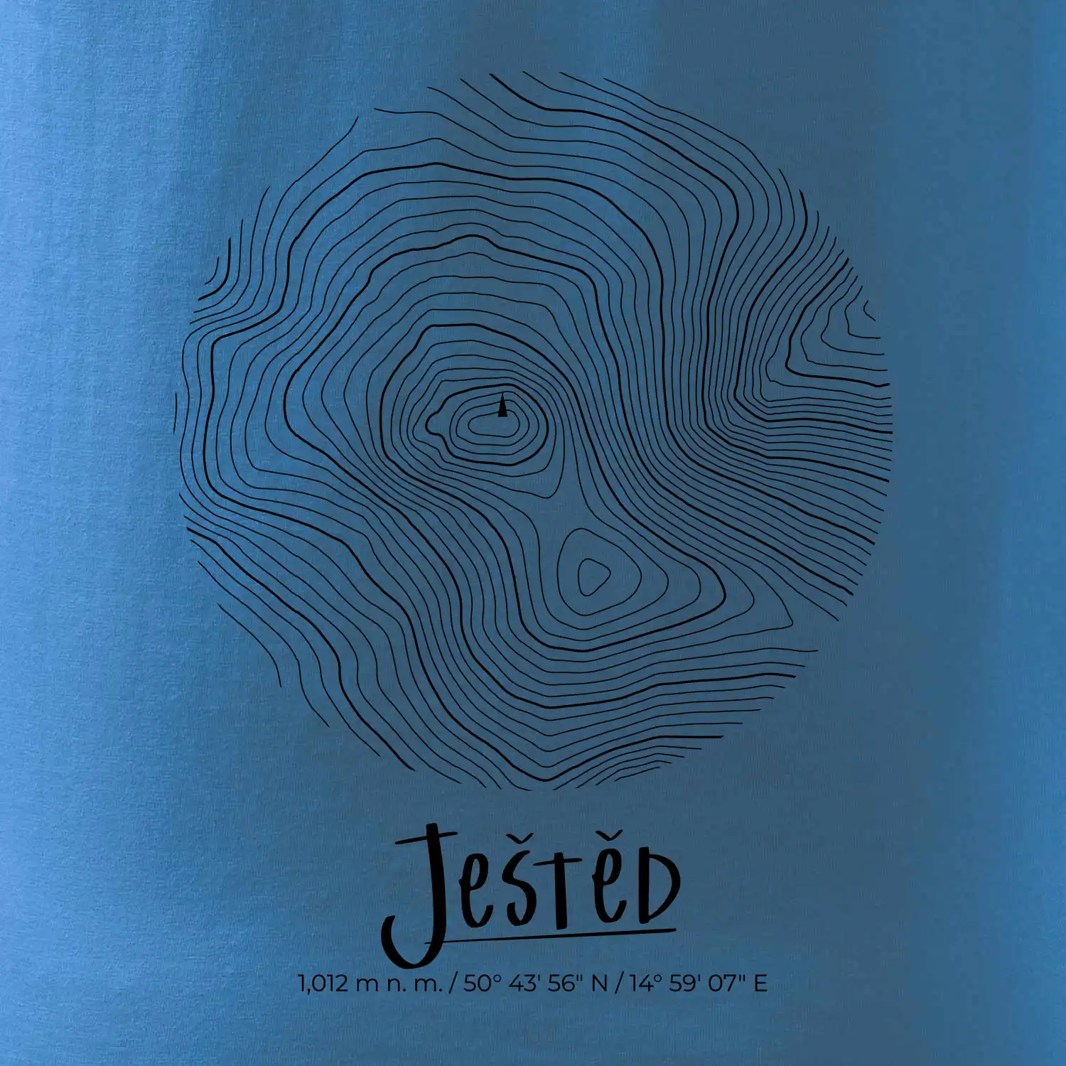 Ještěd - vrstevnice v kruhu