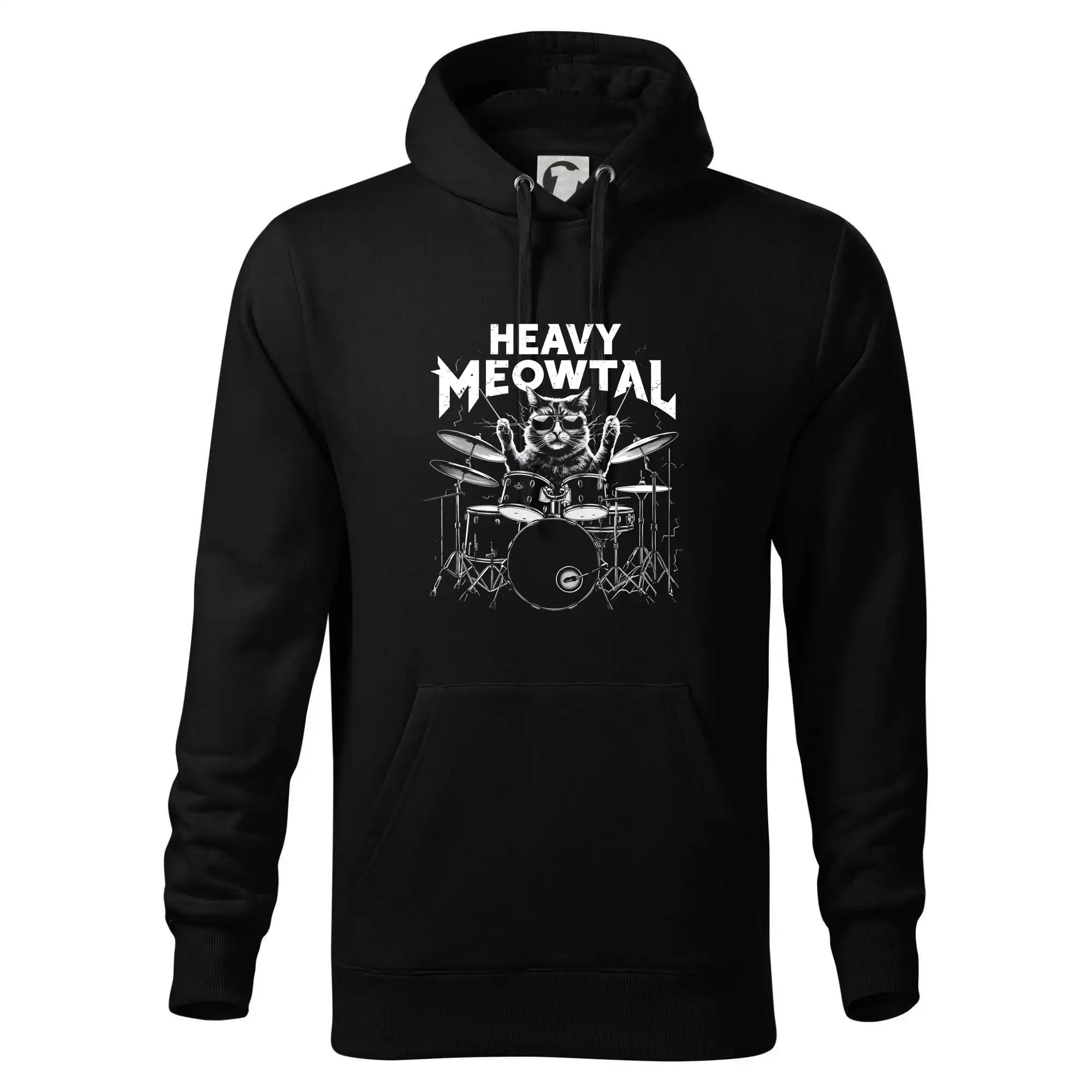 HEAVY MEOWTAL - Mikina pánska Cape s kapucňou