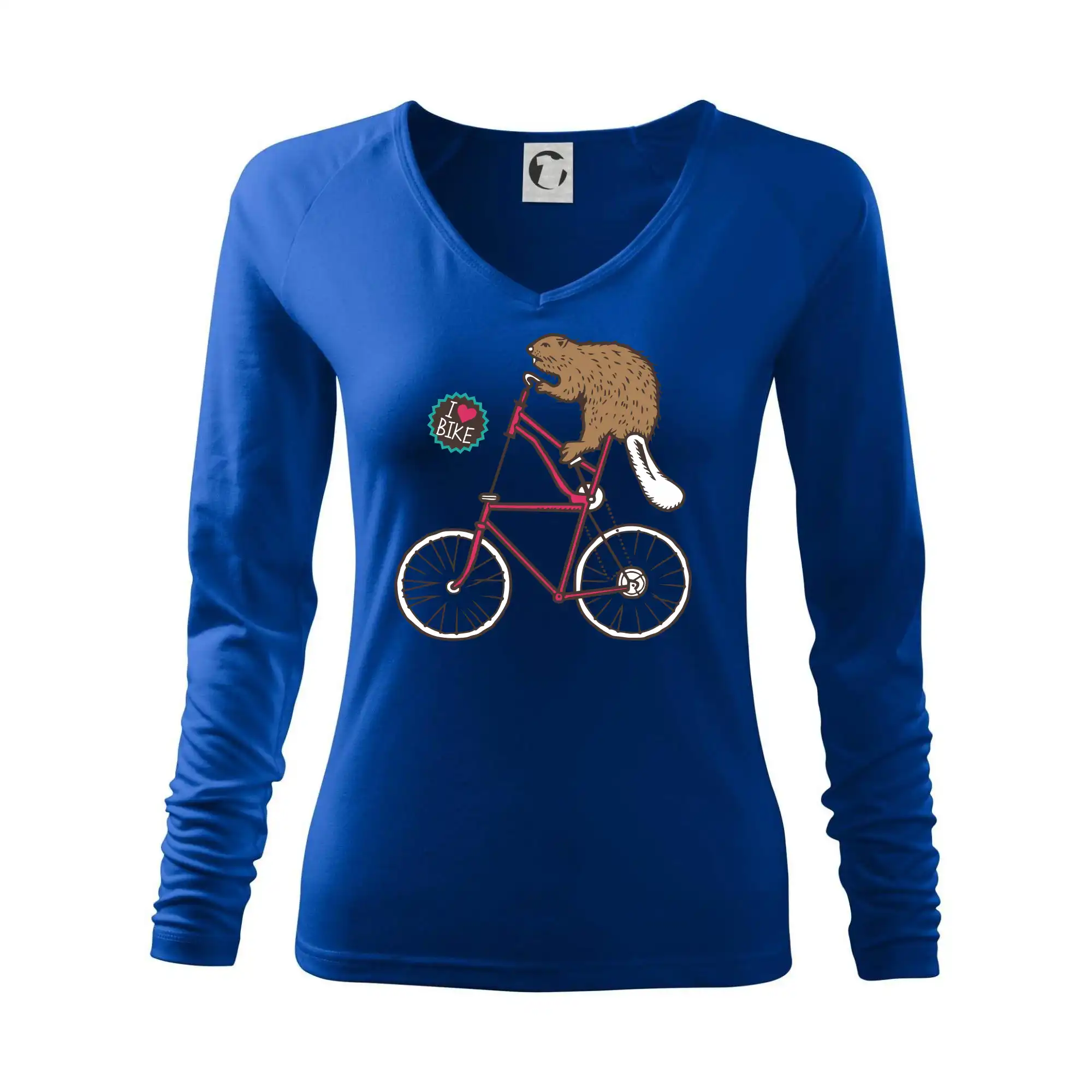 Tričko ako darček pre cyklistu - Bobor na bicykli - Tričko dámske Elegance