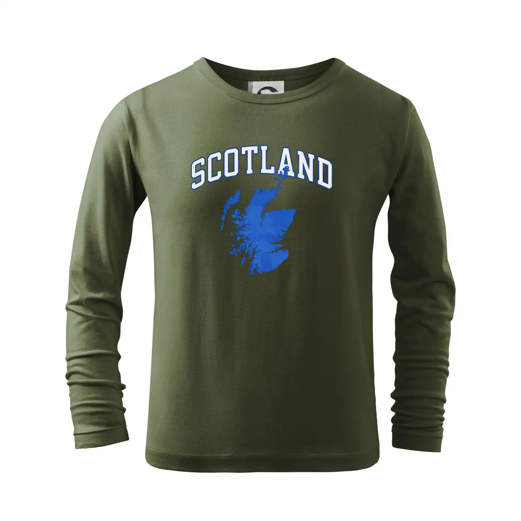 Ostatné mestá / miesta - Scotland nápis s mapou - Tričko detské Long Sleeve