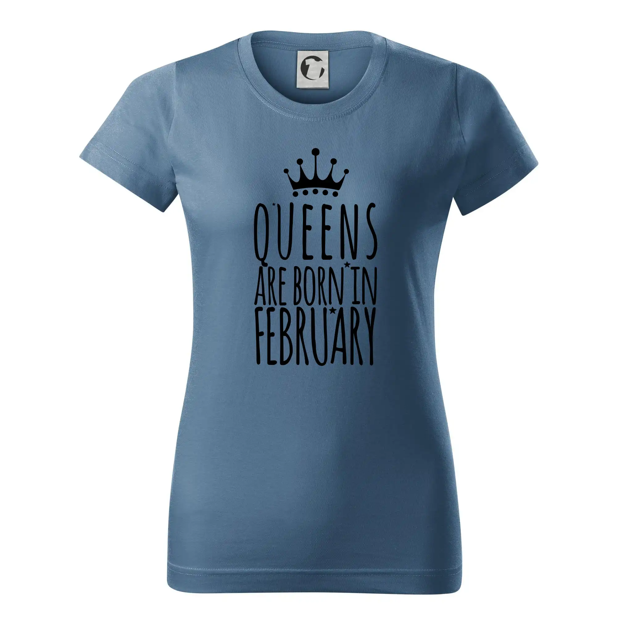 Tričká pre narodené vo februári - Queens are born in February - Dámske tričko basic - ľahko voľnejšie a dlhšie