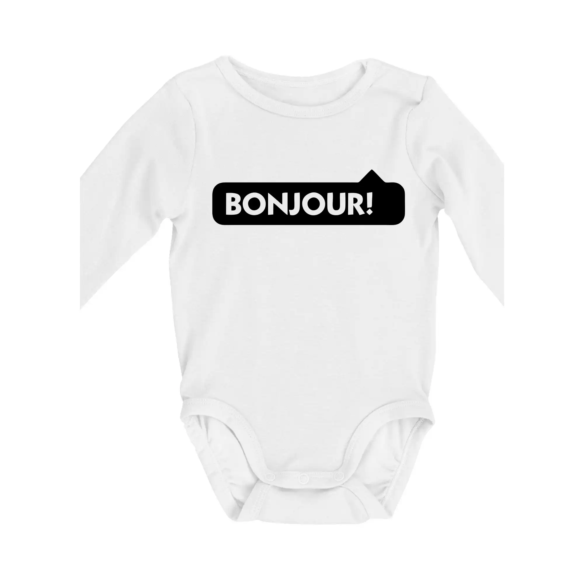 Tričká Francúzsko - Nápis Bonjour - Body dojčenské s dlhým rukávom
