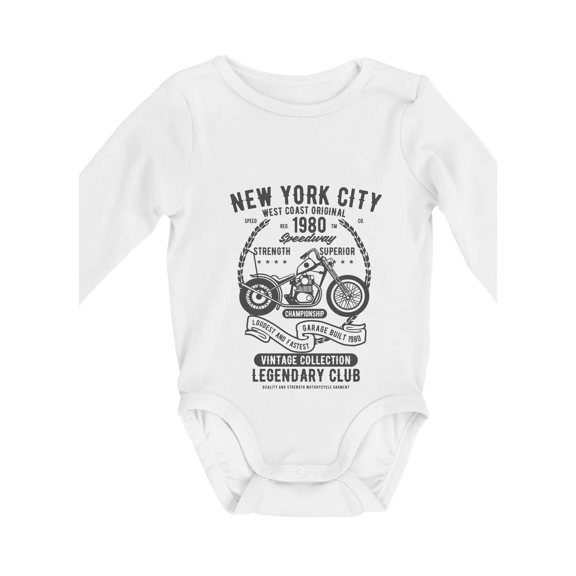Tričká a mikiny s potlačou motoriek – pre pravých motorkárov - New York City Speedway - Body dojčenské s dlhým rukávom