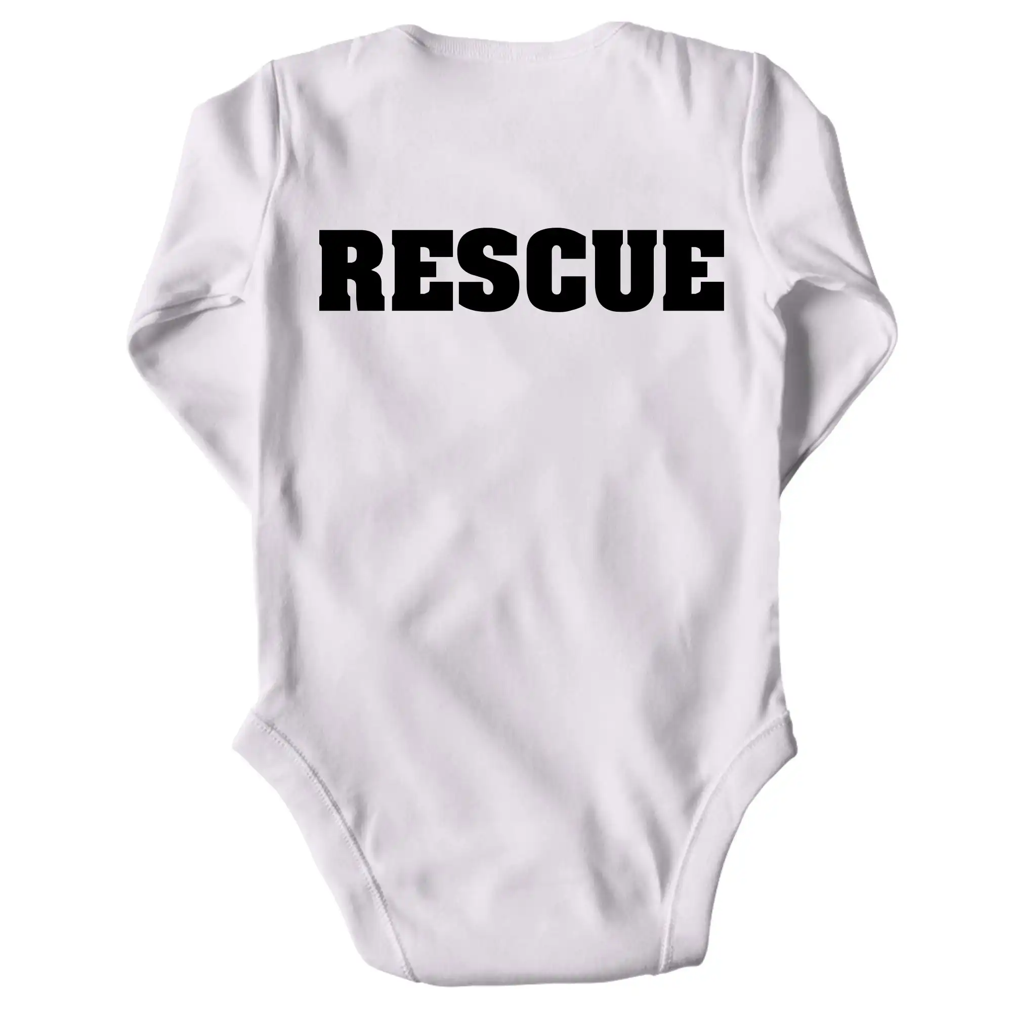 Originálne tričká pre hasičov - Rescue - Vaše meno - Body zavinovacie s dlhým rukávom