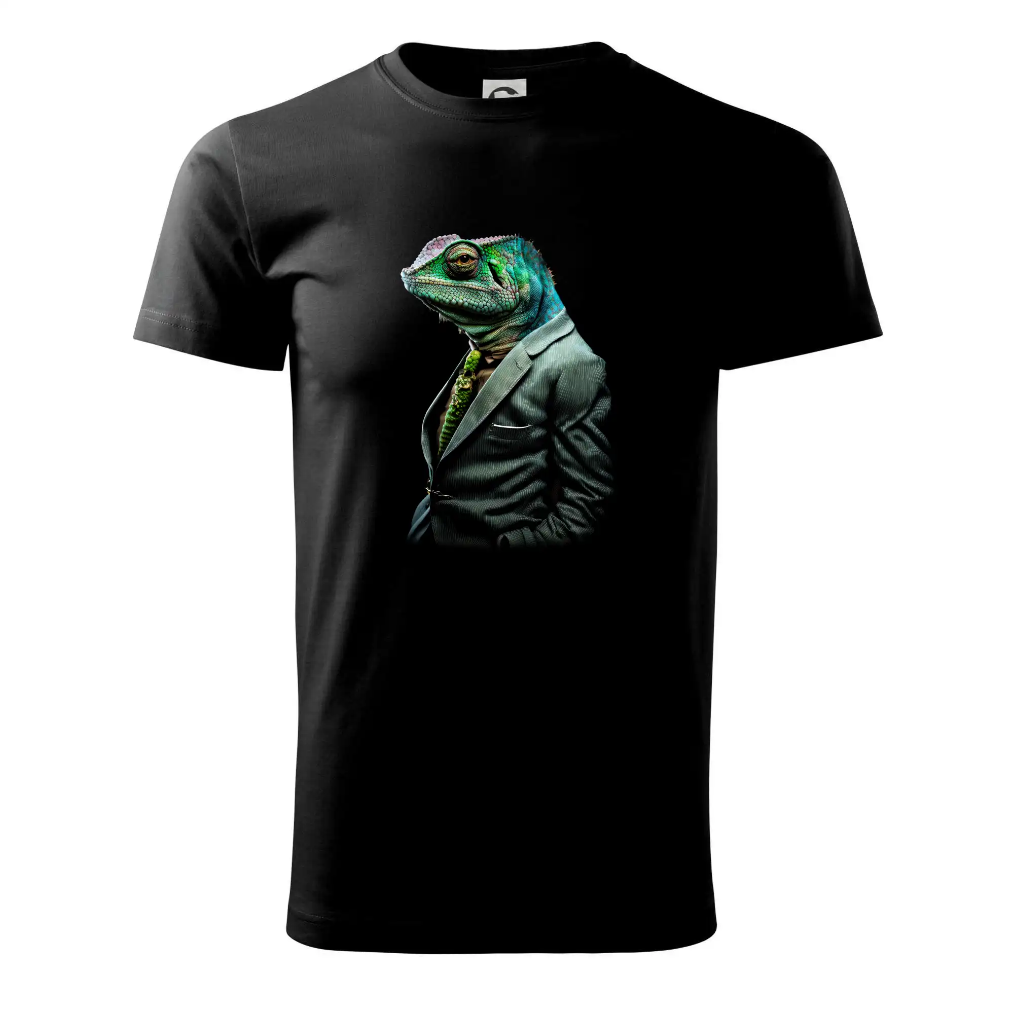 Tričká so zvieratami - Chameleon v obleku - Klasické pánske tričko vyššej gramáže