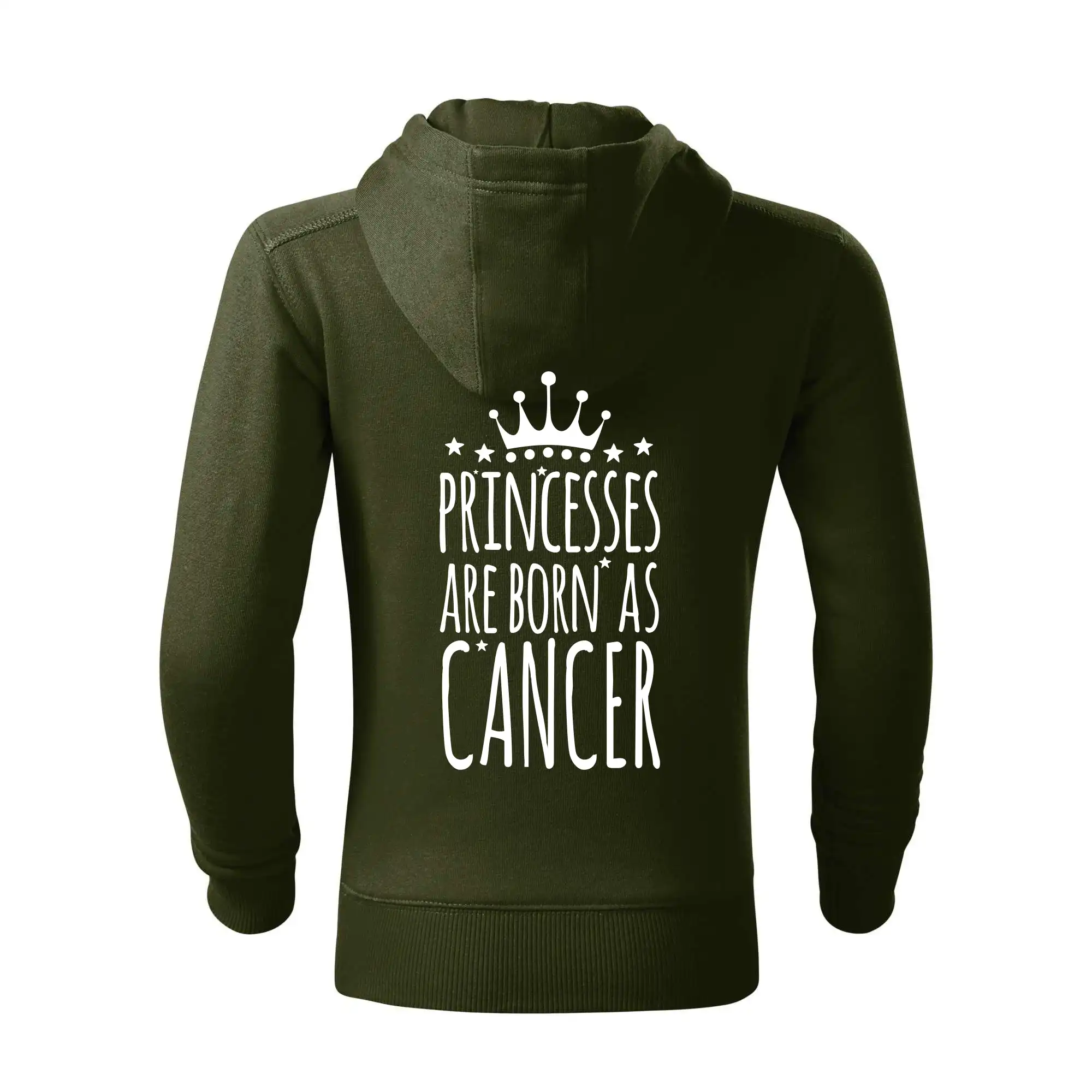 Tričká Rak - Princesses are born as Cancer - Rak - Detská s kapucňou na zips