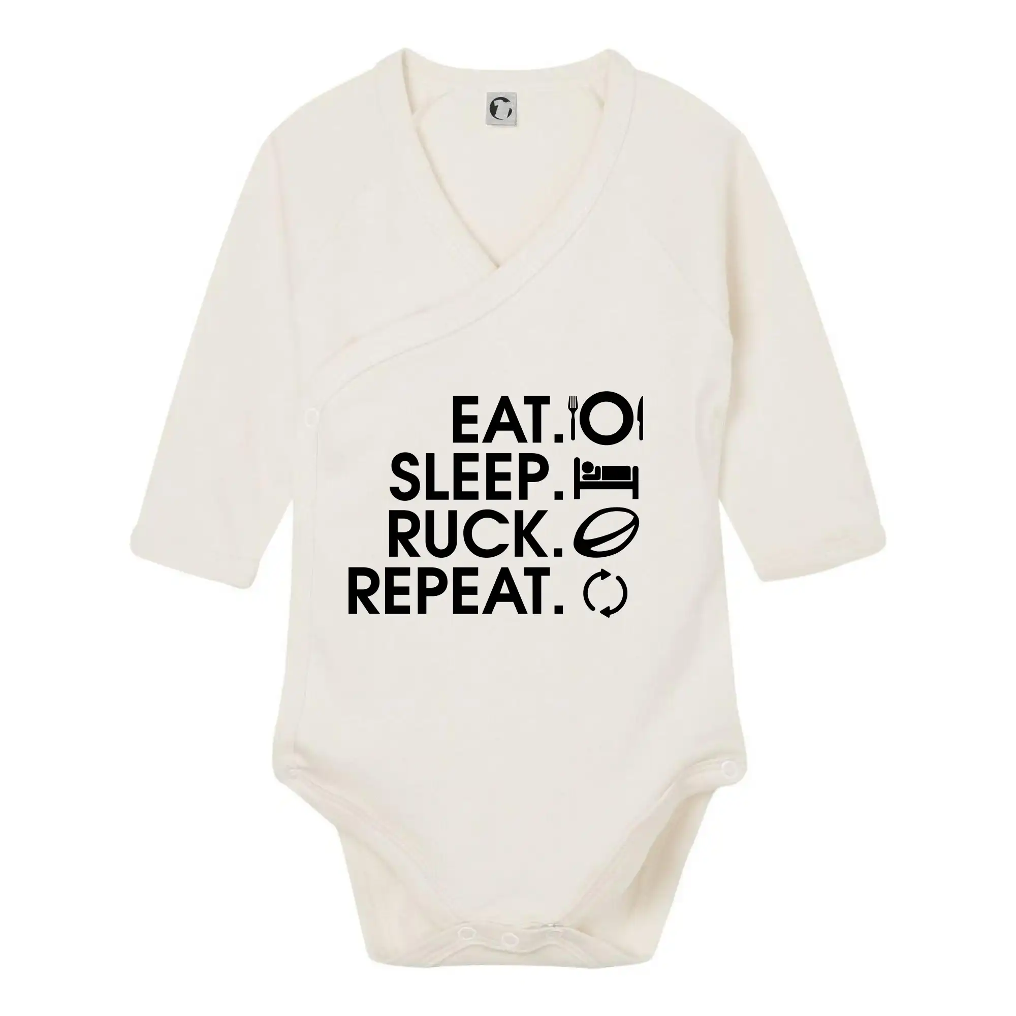 Ostatné športy - Eat sleep Rugby - Body zavinovacie s dlhým rukávom