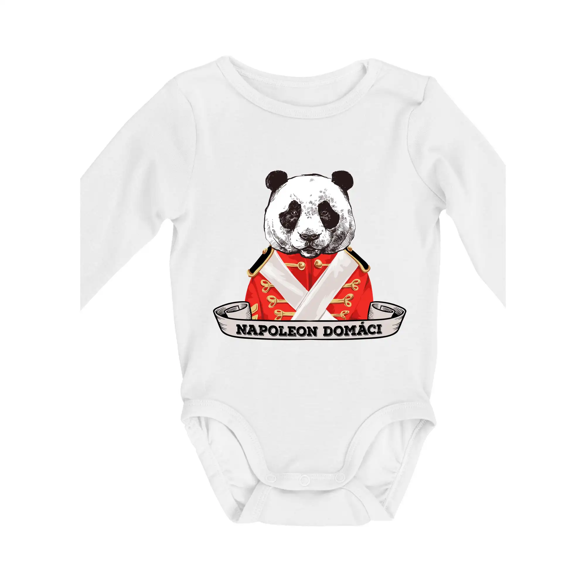 Tričká so zvieratami - Napoleon domáci panda - Body dojčenské s dlhým rukávom