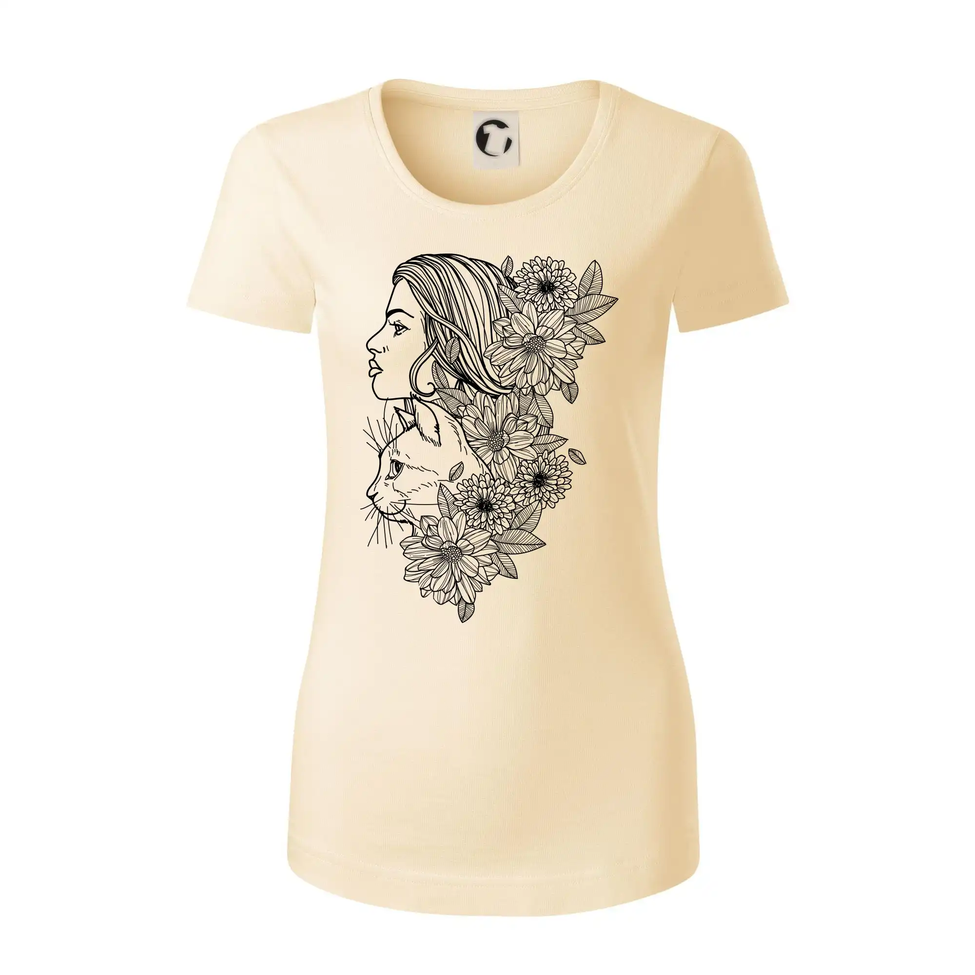 Žena a kočka - kreslená