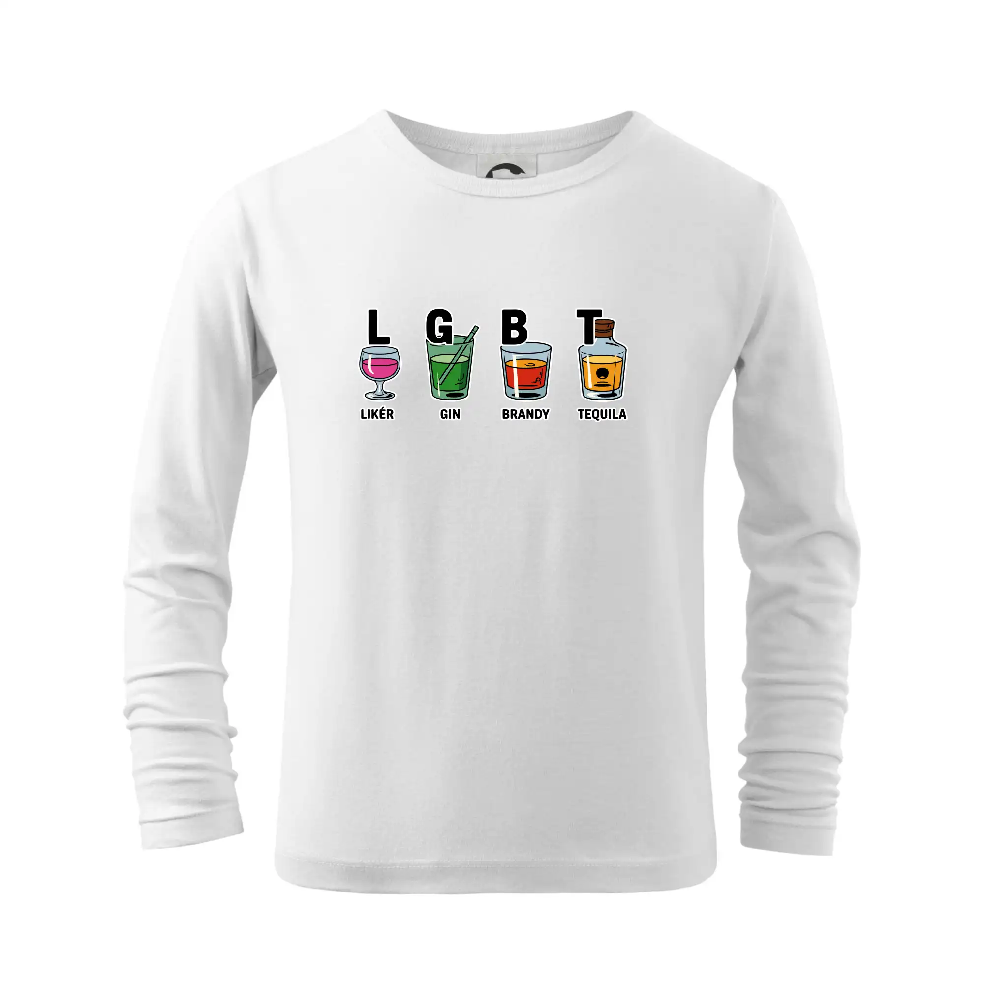 Tričká pre LGBT a Queer komunitu - LGBT -  Likér, Gin, Brandy, Tequila - Tričko detské Long Sleeve