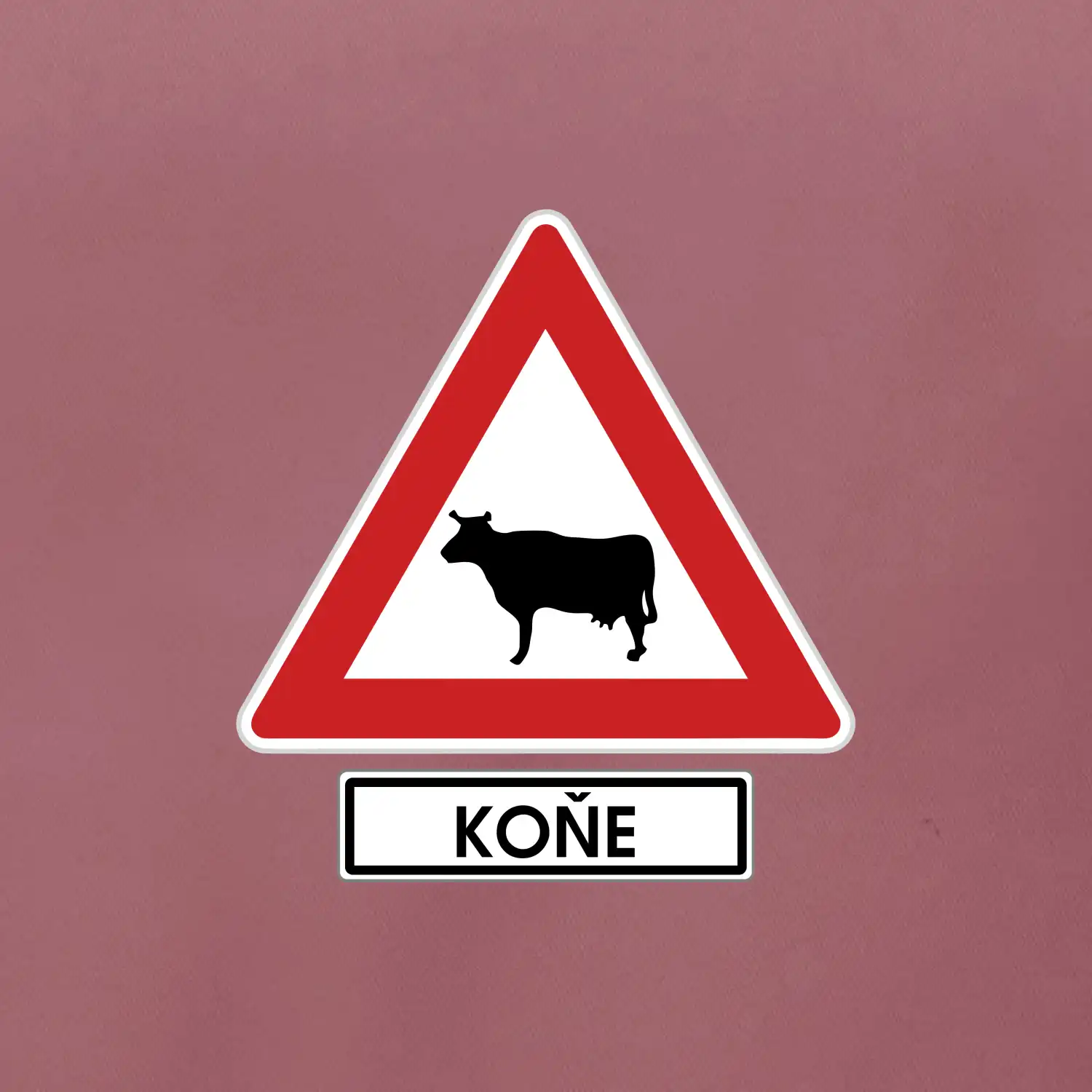 Dopravní značka - Pozor koně / kráva