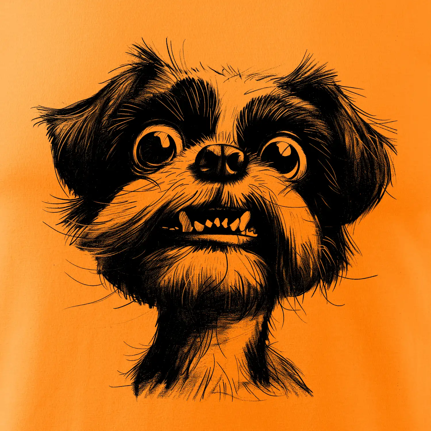 Černobílá karikatura Ši-tzu