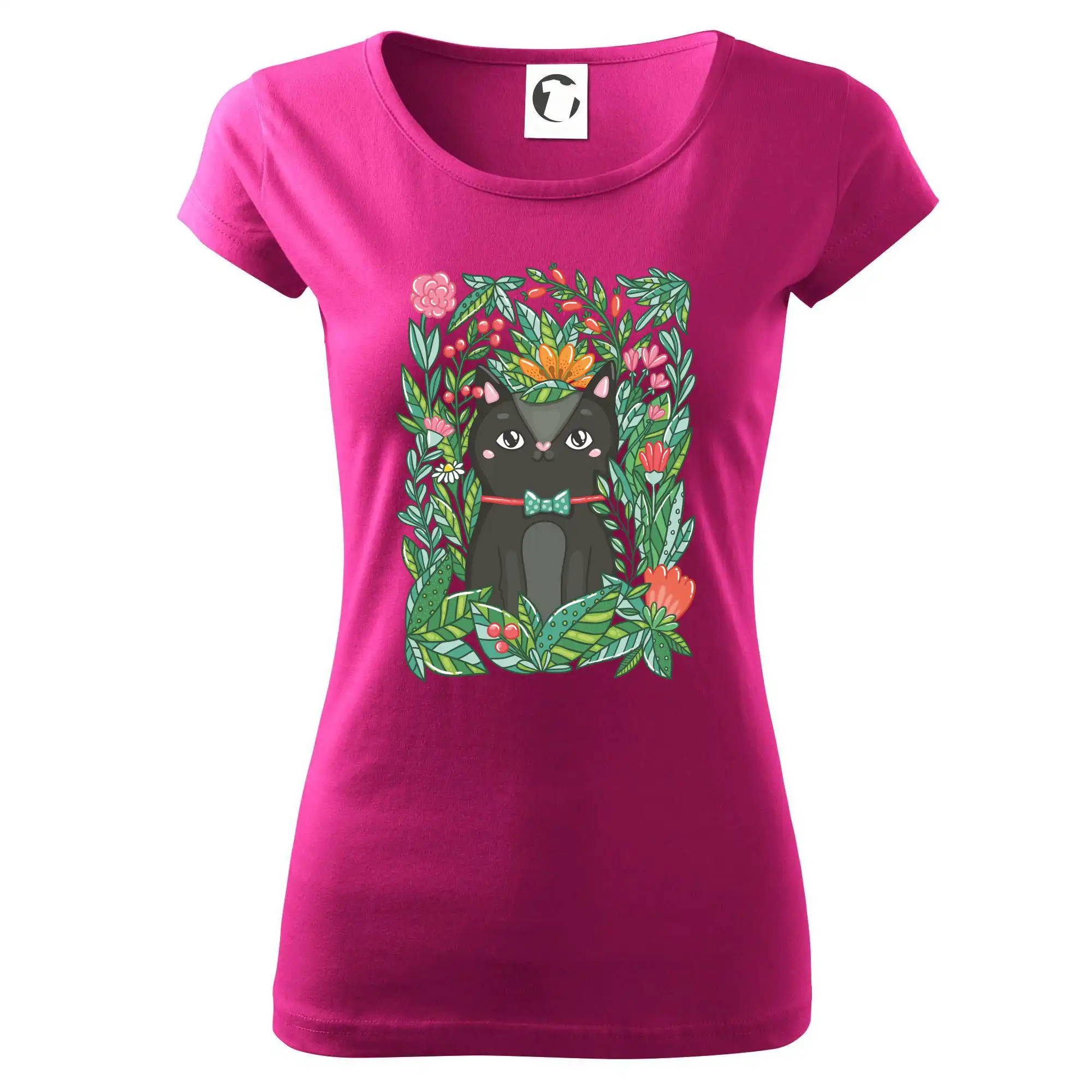 Kočka s květy malovaná