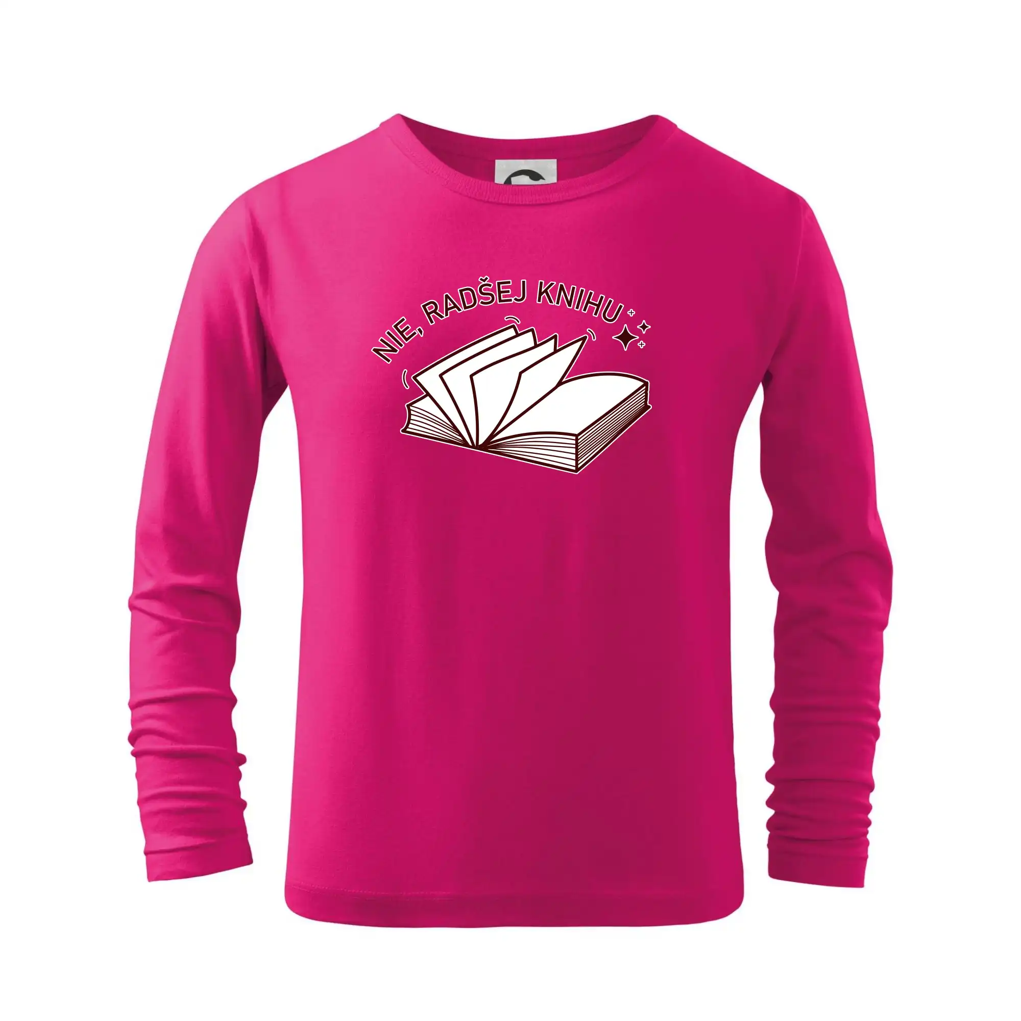 Tričká s motívom kníh pre milovníkov čítania a vône papiera - Nie, radšej knihu - Tričko detské Long Sleeve