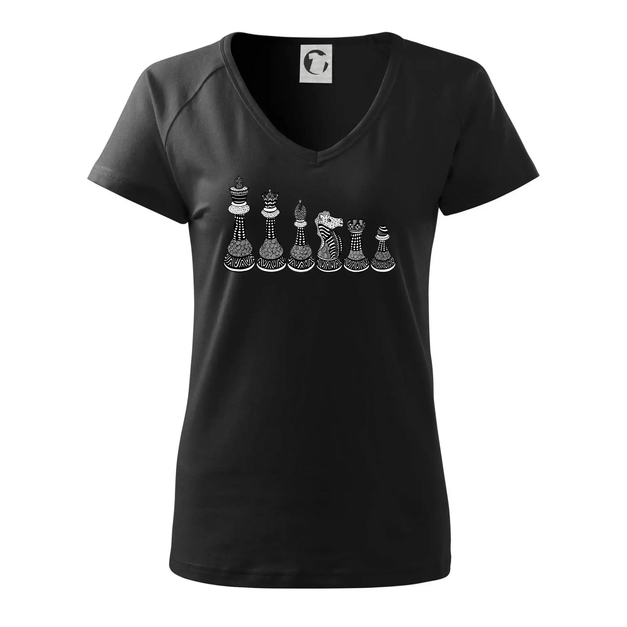 Šachové figurky v řadě - kreslené