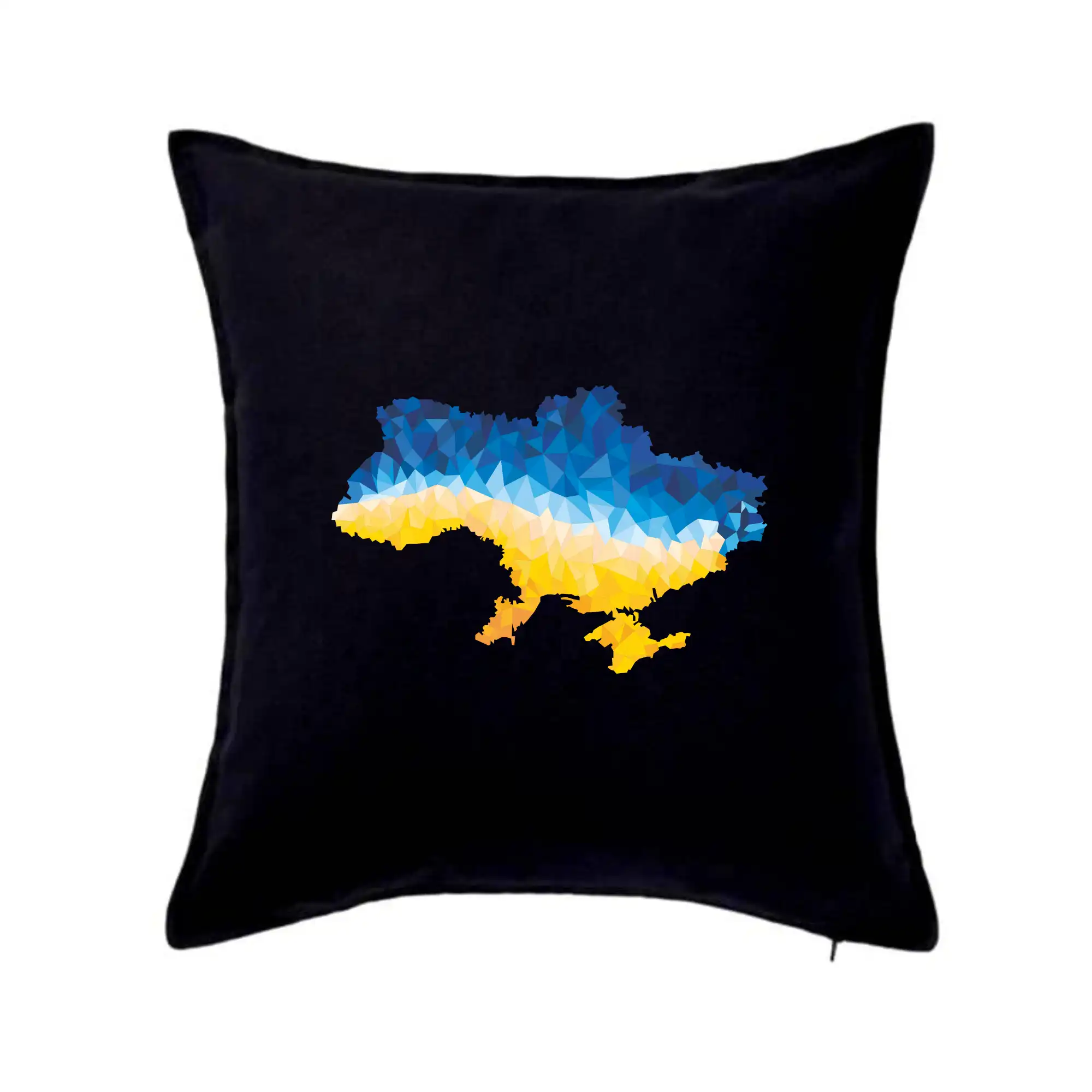 Tričká s vlajkou ukrajiny - Mapa Ukrajiny polygóny - Vankúš 50x50