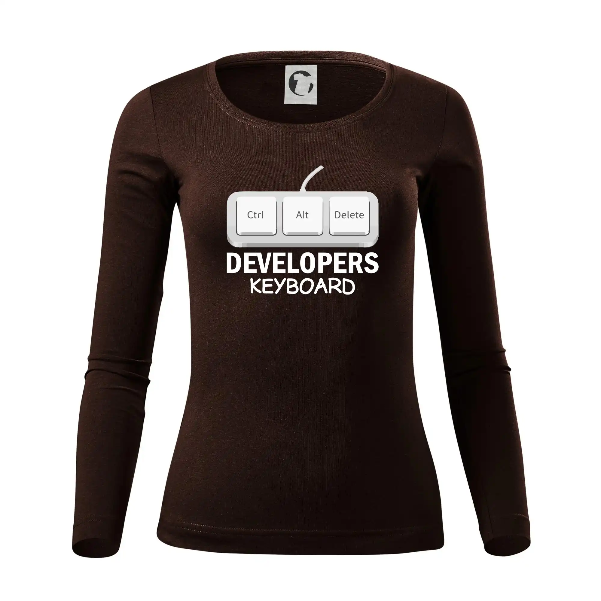 Tričká pre ajťákov - Developers keyboard - Dámske tričko FIT-T LS - zužené