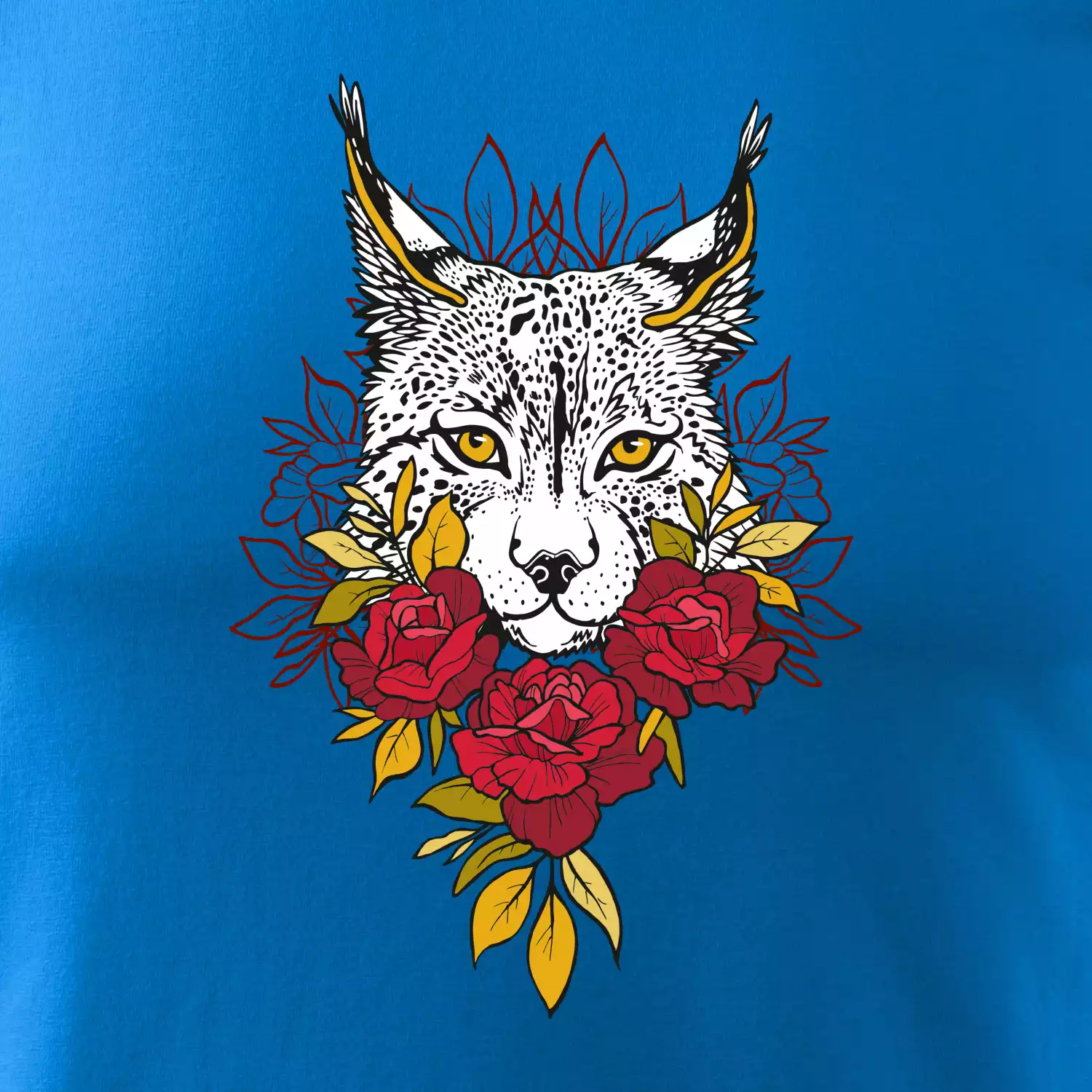 Rys s červenými ružami (Pecka design)