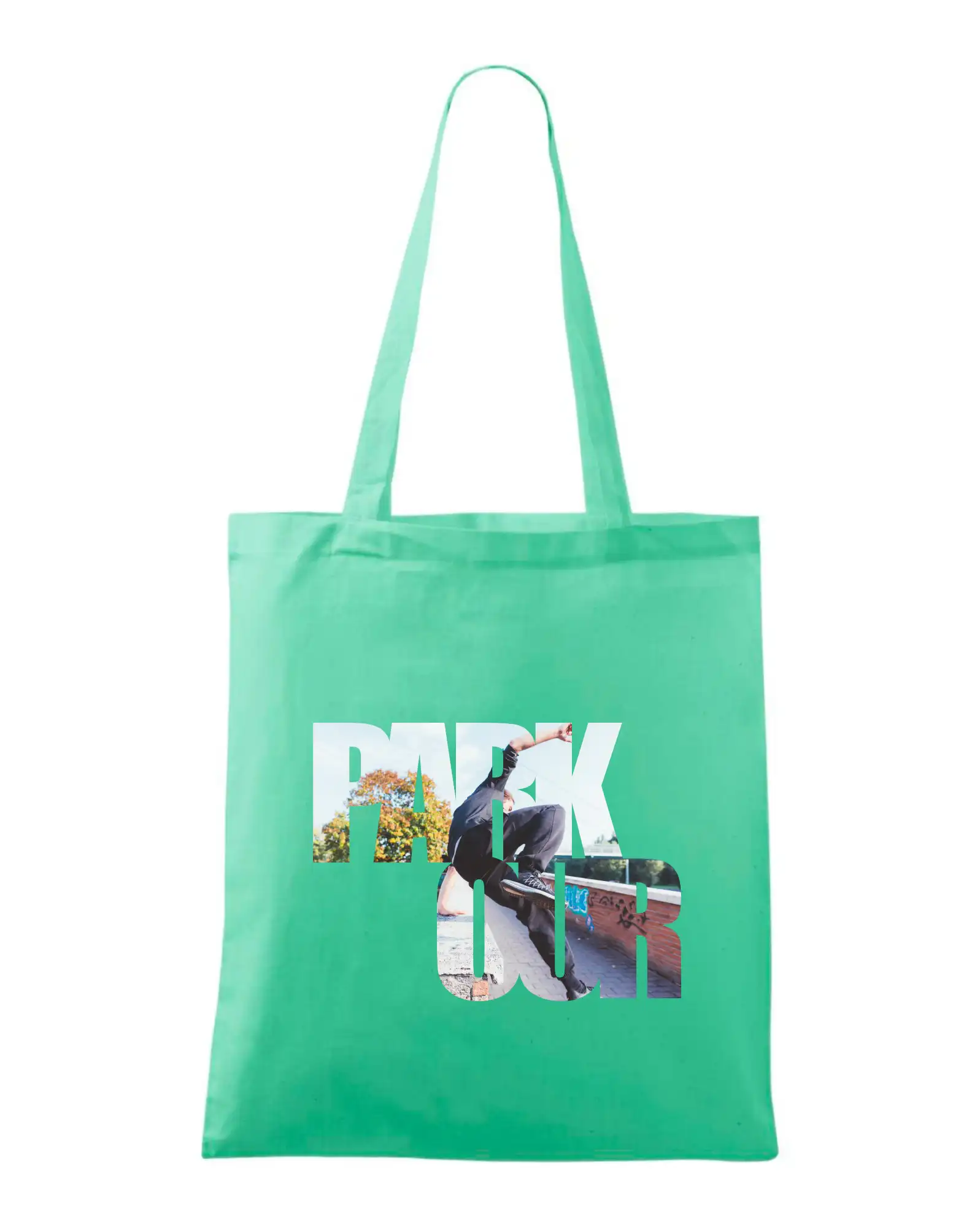 Ostatné športy - Parkour nápis v meste - Taška bavlnená