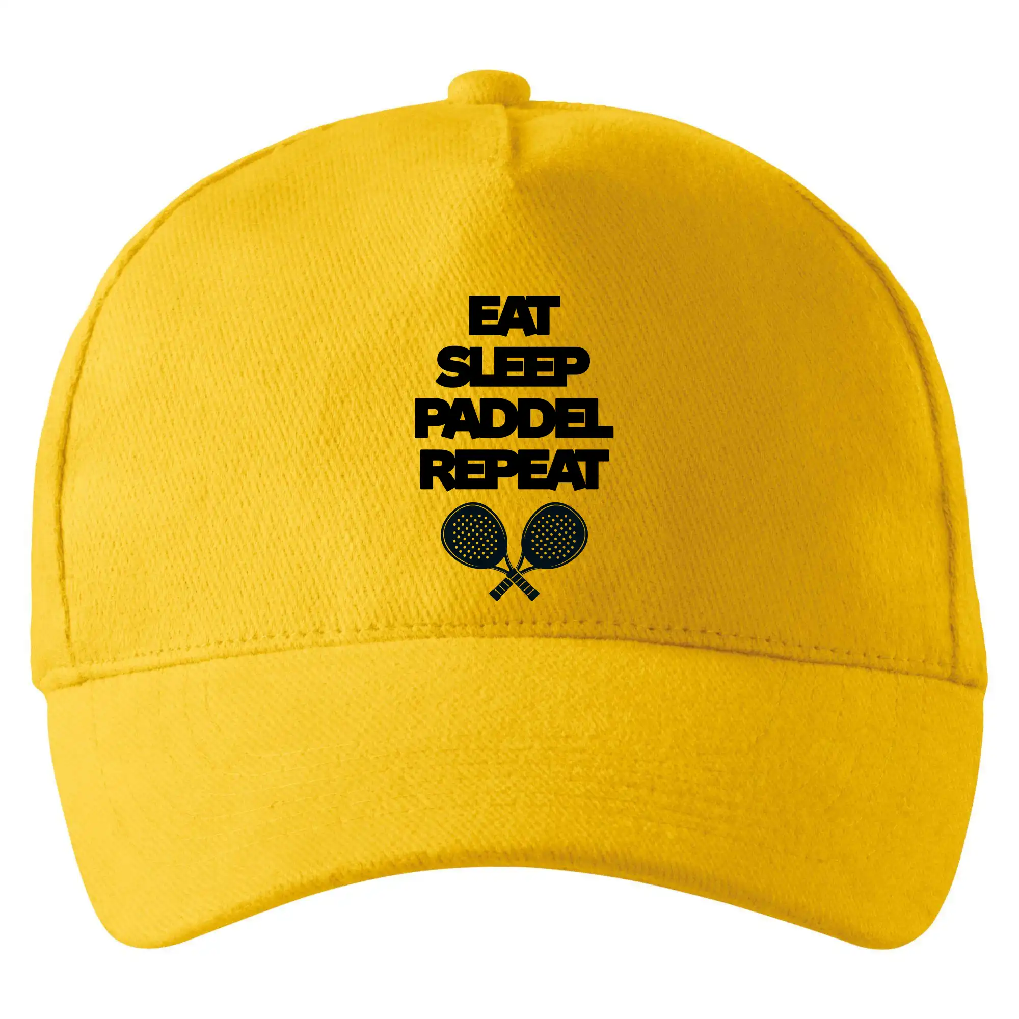 Tričká s motívmi Padel tenis - Eat sleep padiel repeat pod sebou - Šiltovka so zahnutým šiltom a mosaznou sponou