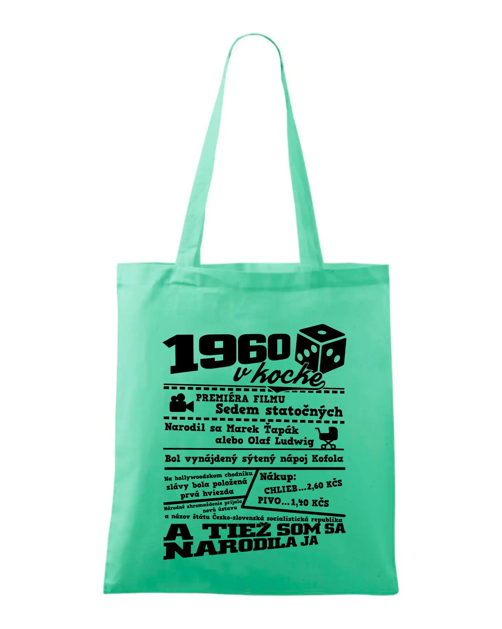 1960 v kocke - Taška bavlnená
