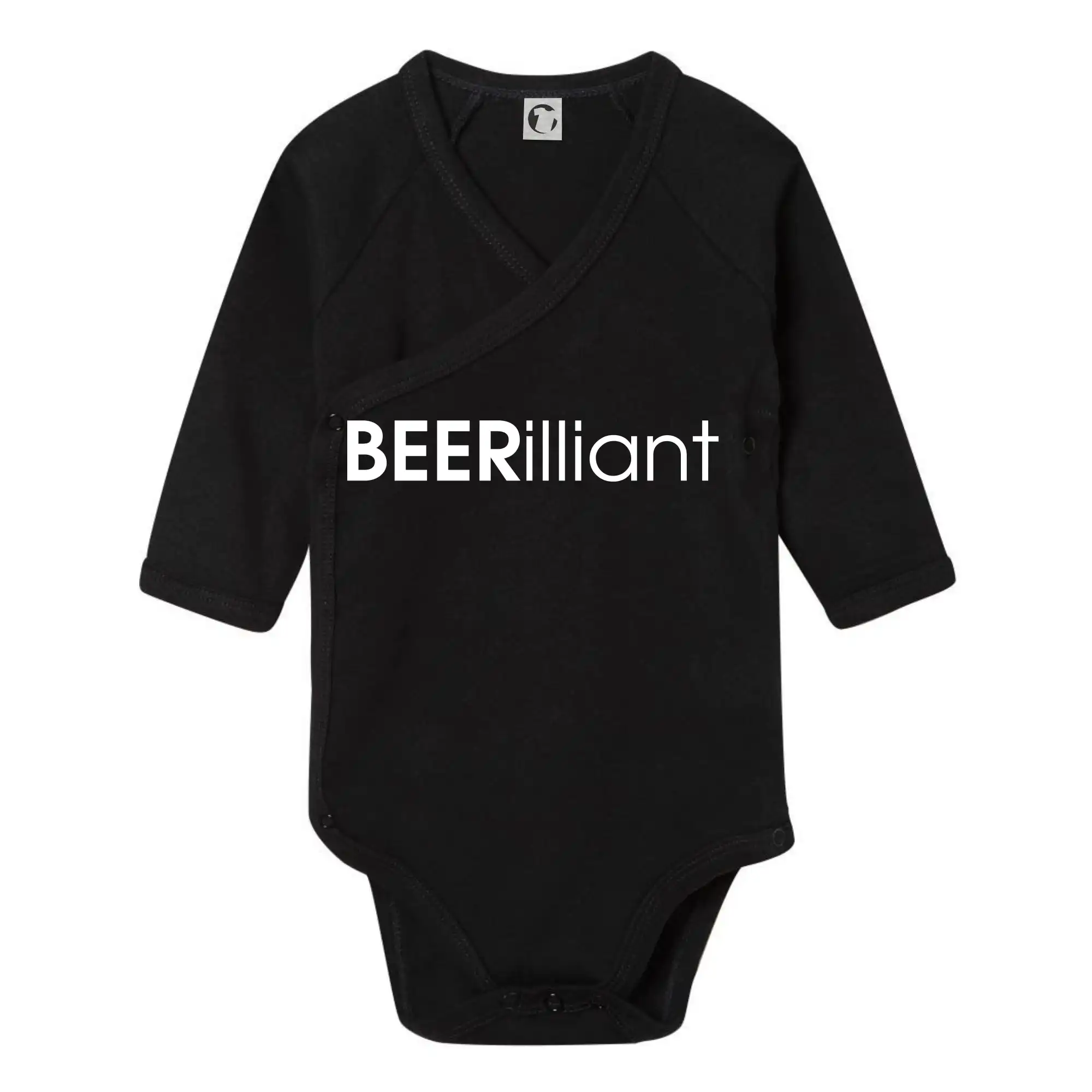 Vtipná tričká pre pivárov - Pivné nápisy BEERrilliant - Body zavinovacie s dlhým rukávom