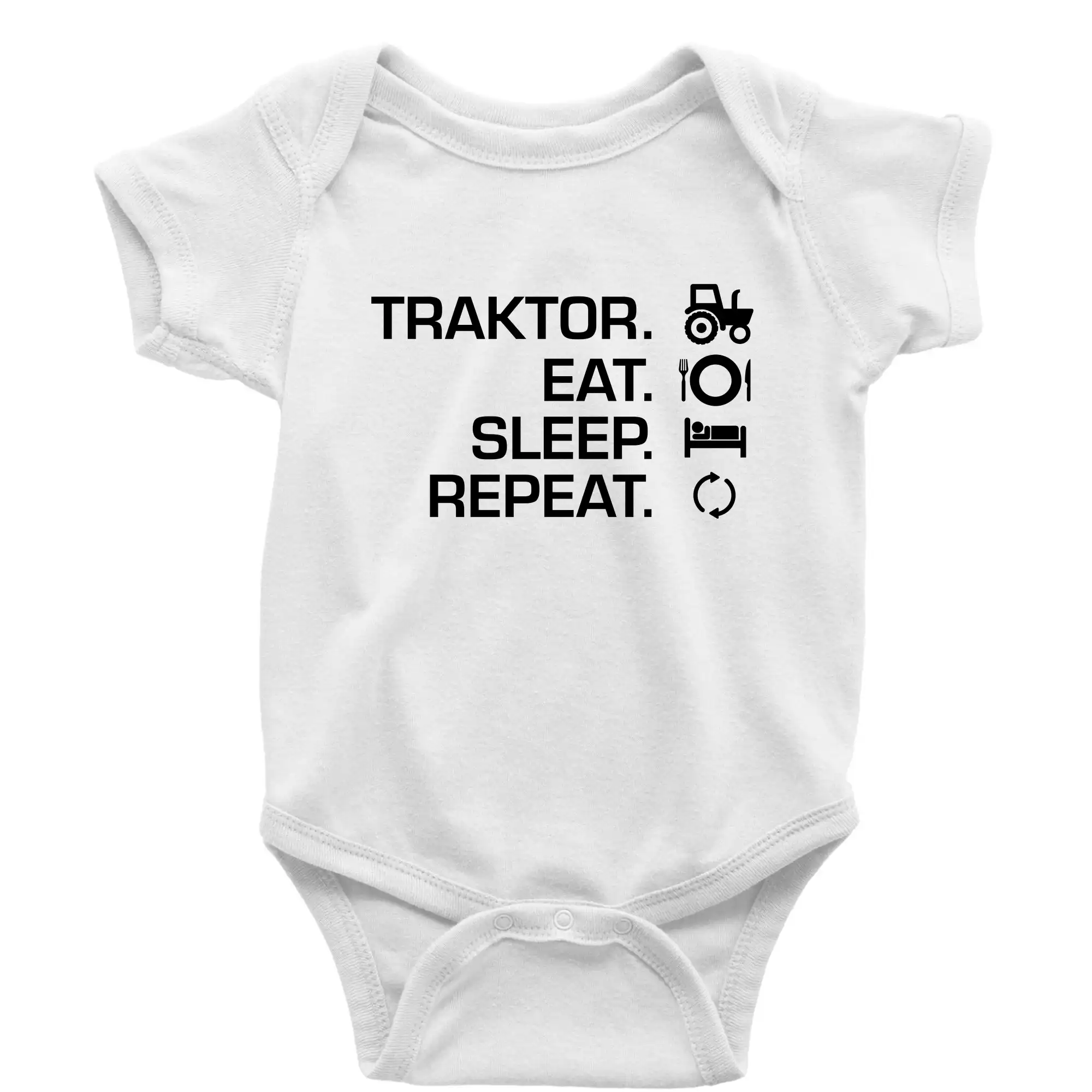 Traktor eat sleep repeat - Body dojčenské s krátkym rukávom
