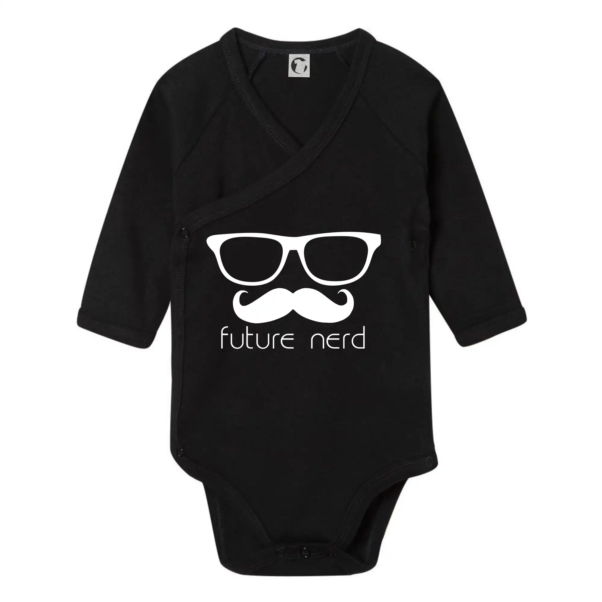 Tričká s fúzikmi - Future nerd - Body zavinovacie s dlhým rukávom