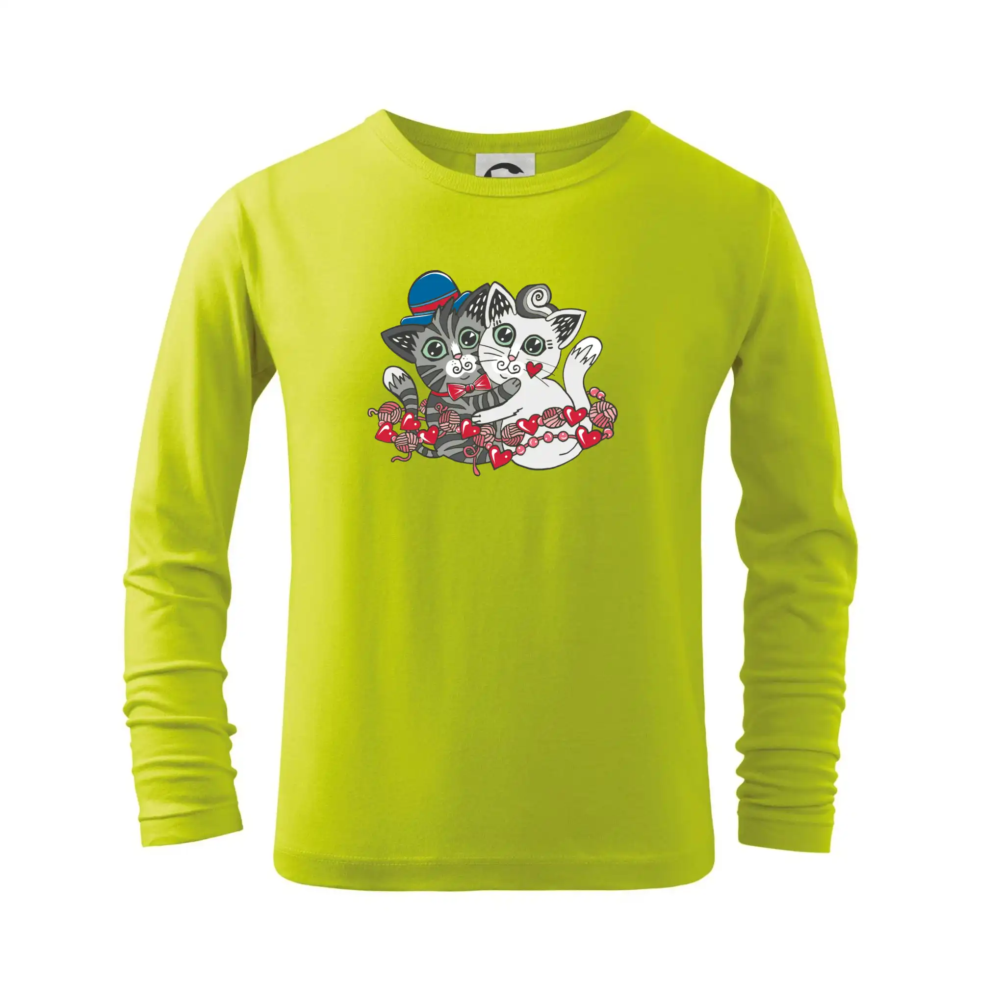 Vtipná tričká s mačkou - Mačky v objatí (Pecka design) - Tričko detské Long Sleeve