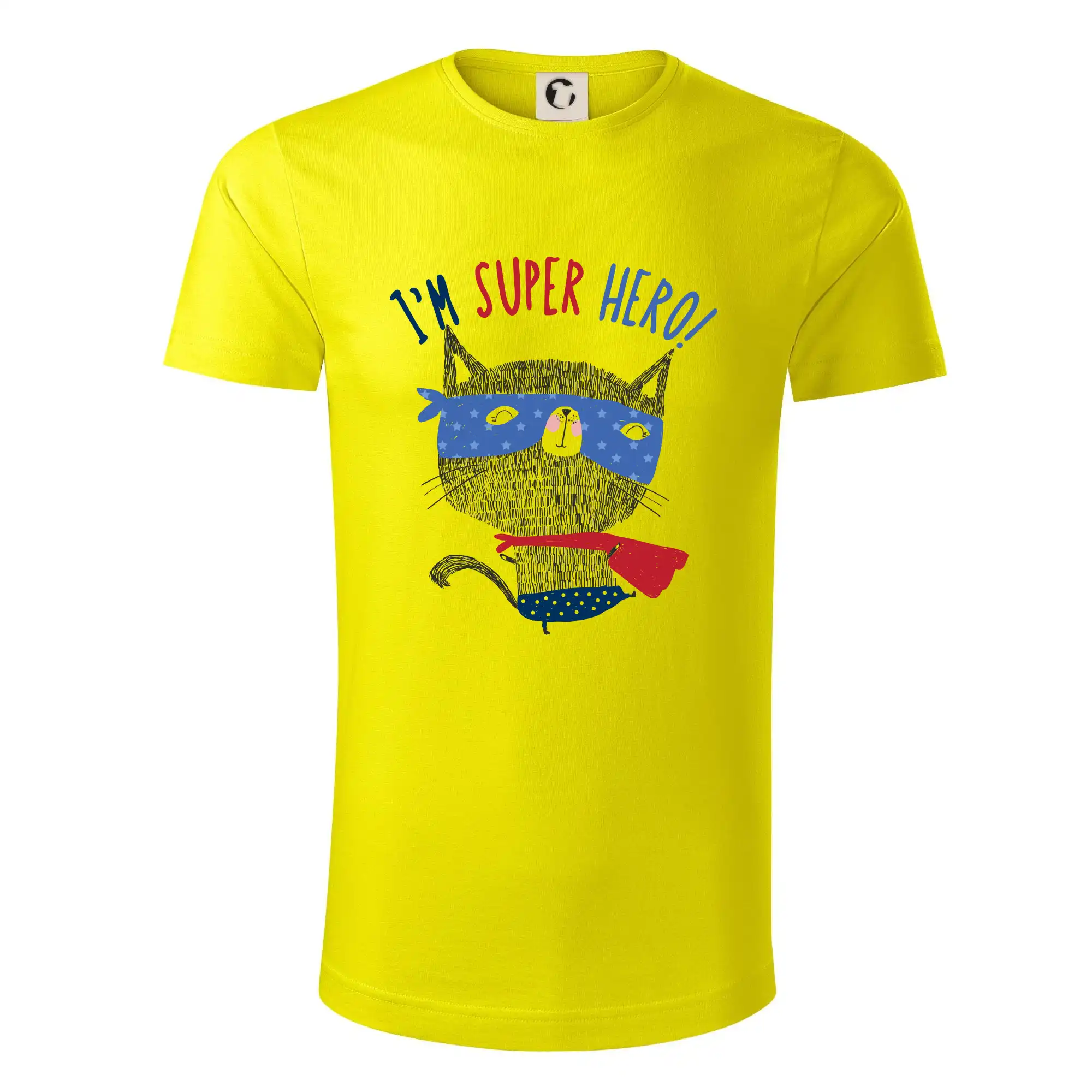 Vtipná tričká s mačkou - Super hero mačka - Tričko z organickej bavlny