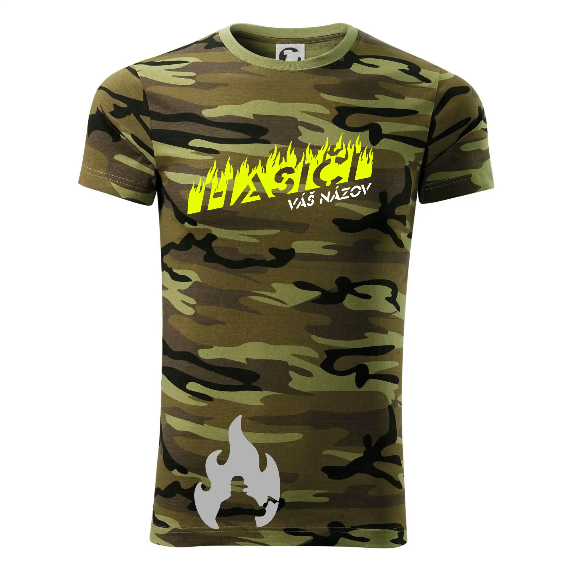 Originálne tričká pre hasičov - Hasiči - oheň - Váš názov - Army CAMOUFLAGE