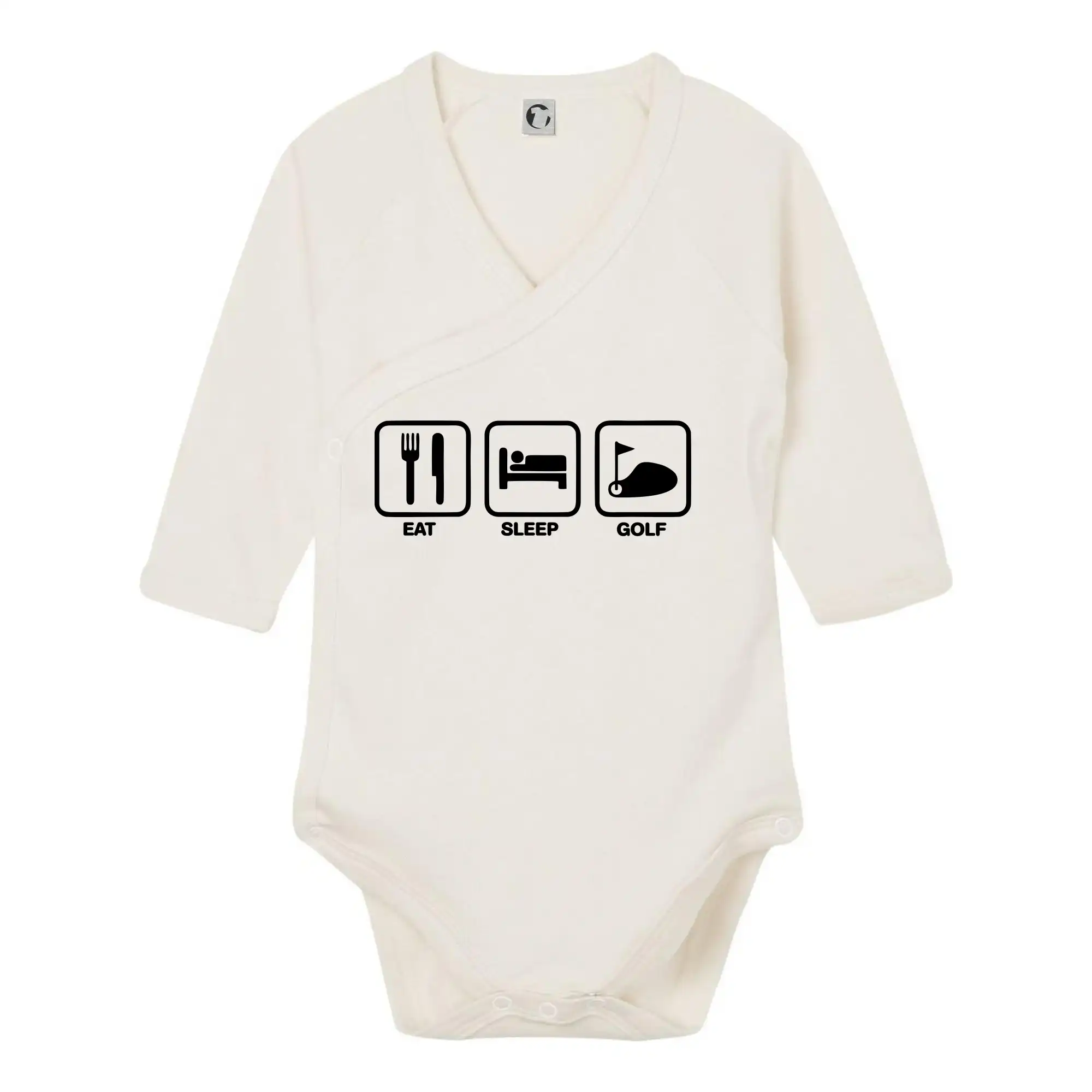 Tričká na golf - Eat sleep golf - Body zavinovacie s dlhým rukávom