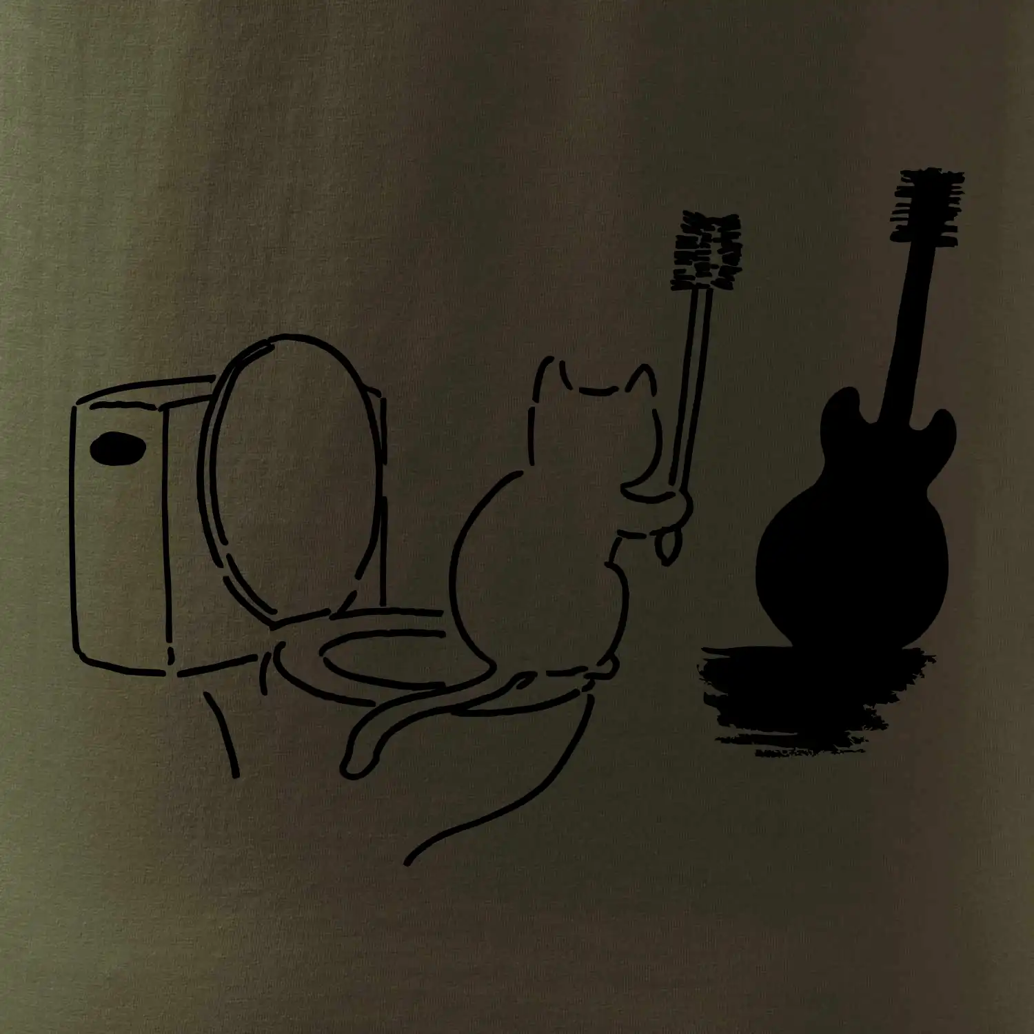 Kočka a kytara WC