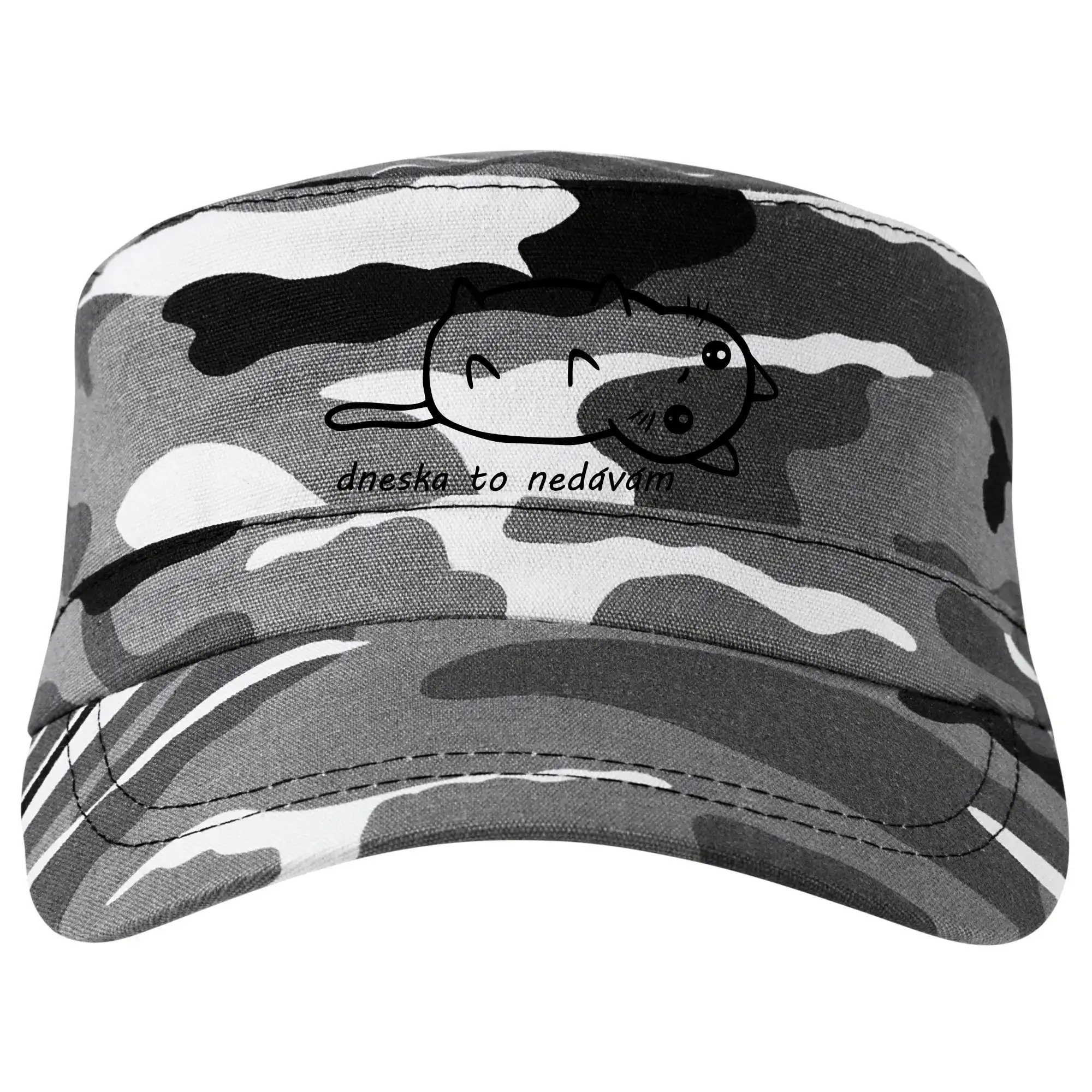 Vtipná tričká s mačkou - Dnes to nedávam - Šiltovka CAMO