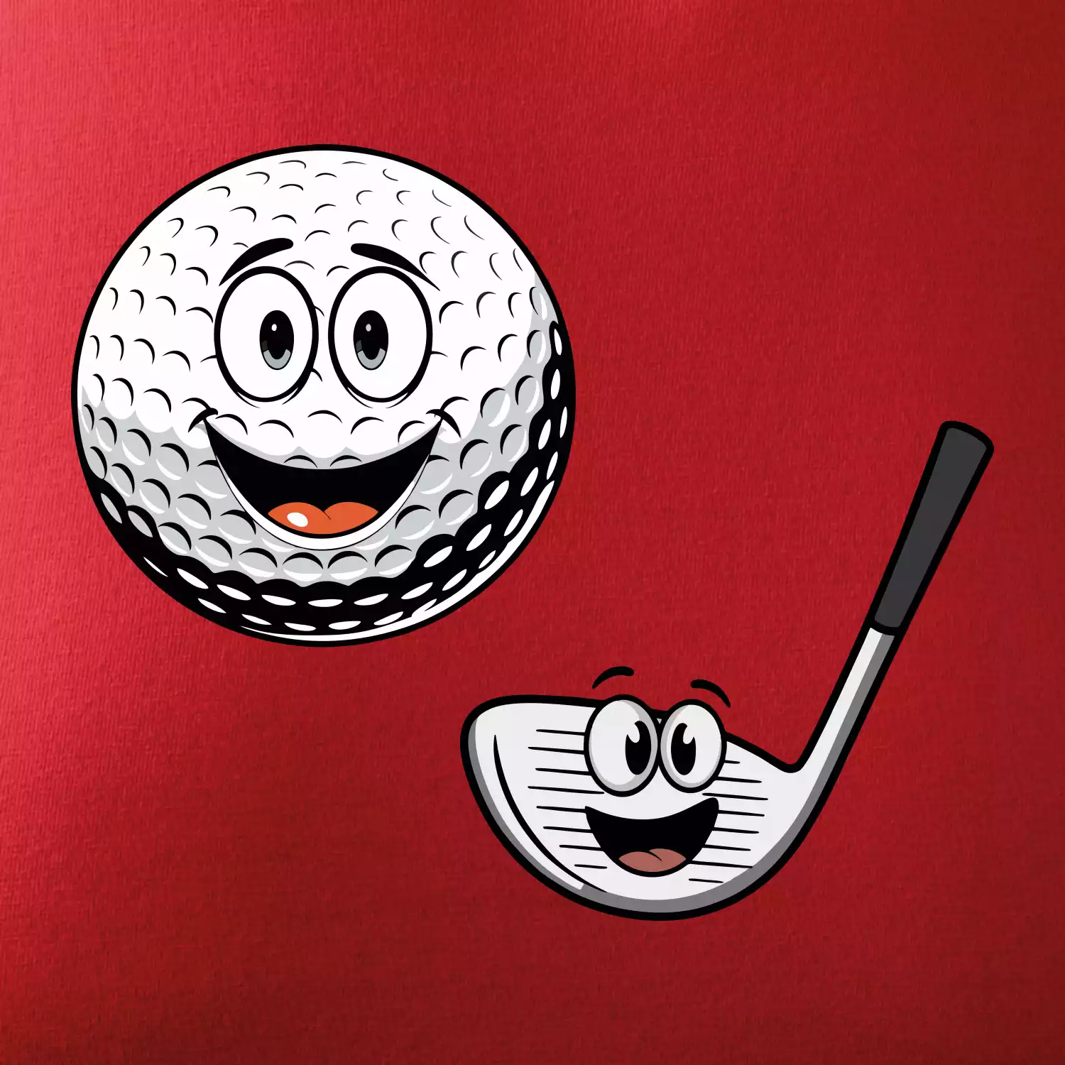 Parové triko - Golfová hůl a míček