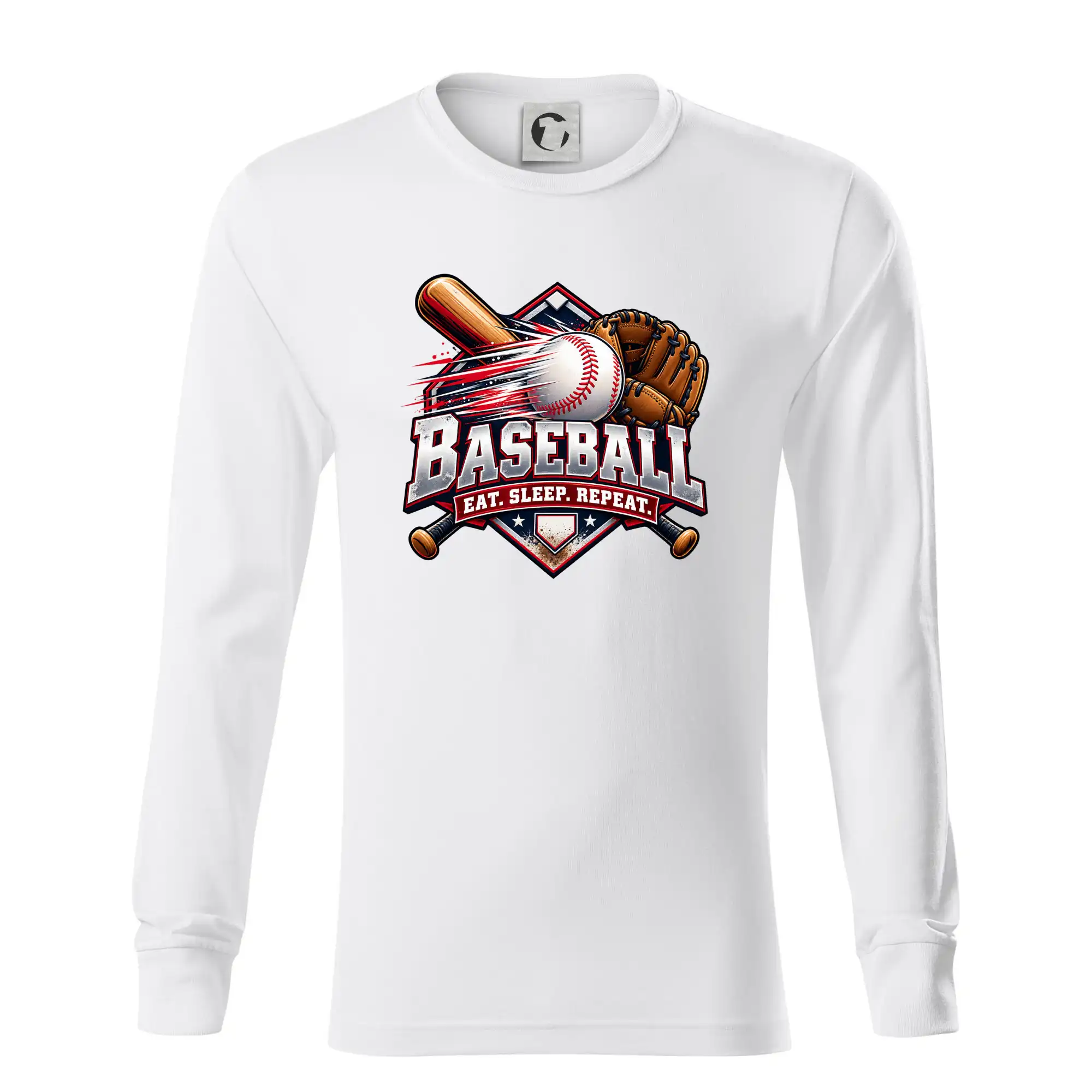Baseballová pálka s rukavicí eat sleep repeat