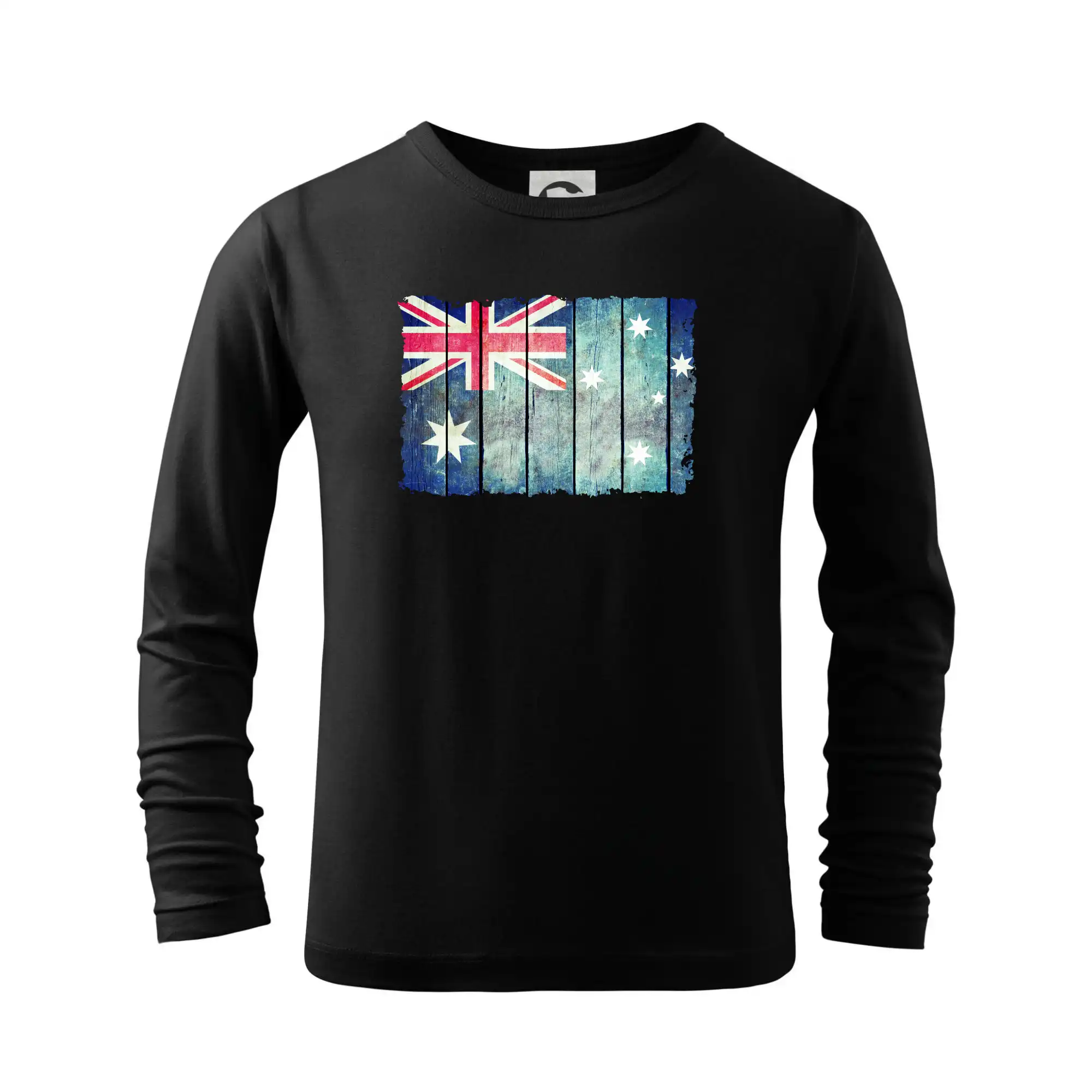 Motívy štátnych vlajok - Austrália - vlajka na doskovej stene   - Tričko detské Long Sleeve