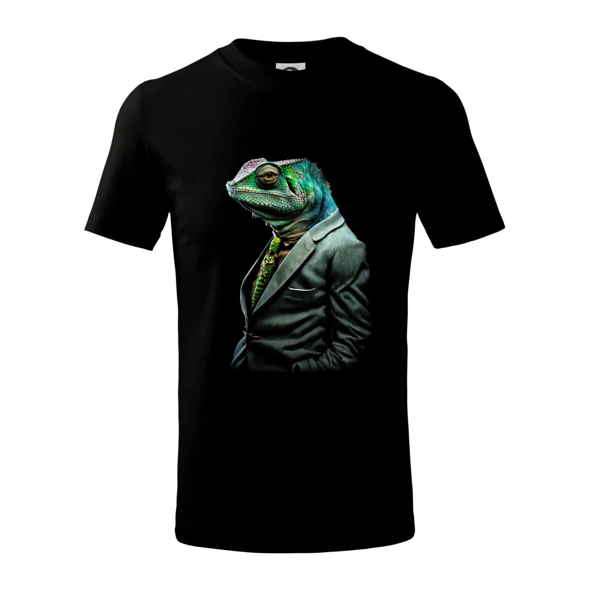 Tričká so zvieratami - Chameleon v obleku - Tričko detské bavlnené
