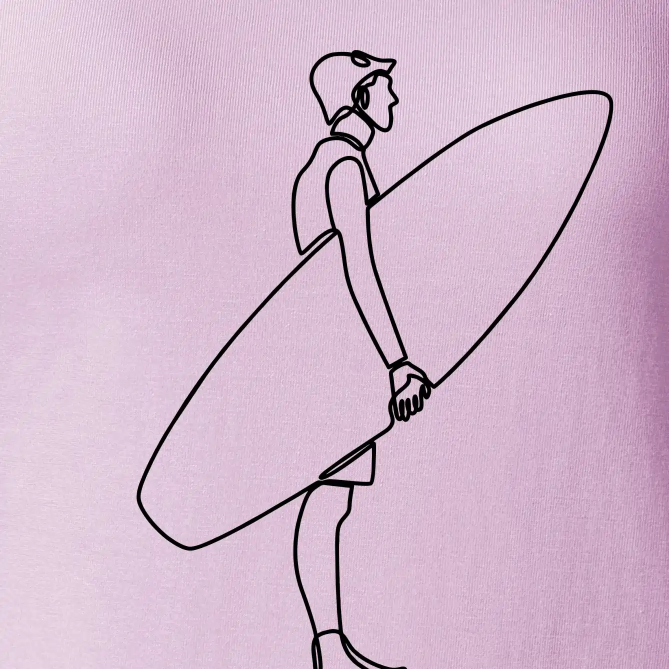 Surfař stojící jedním tahem