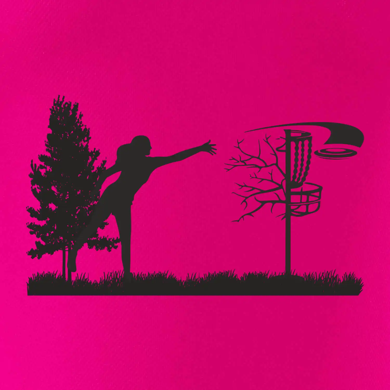 Disc golf - žena černý obrázek